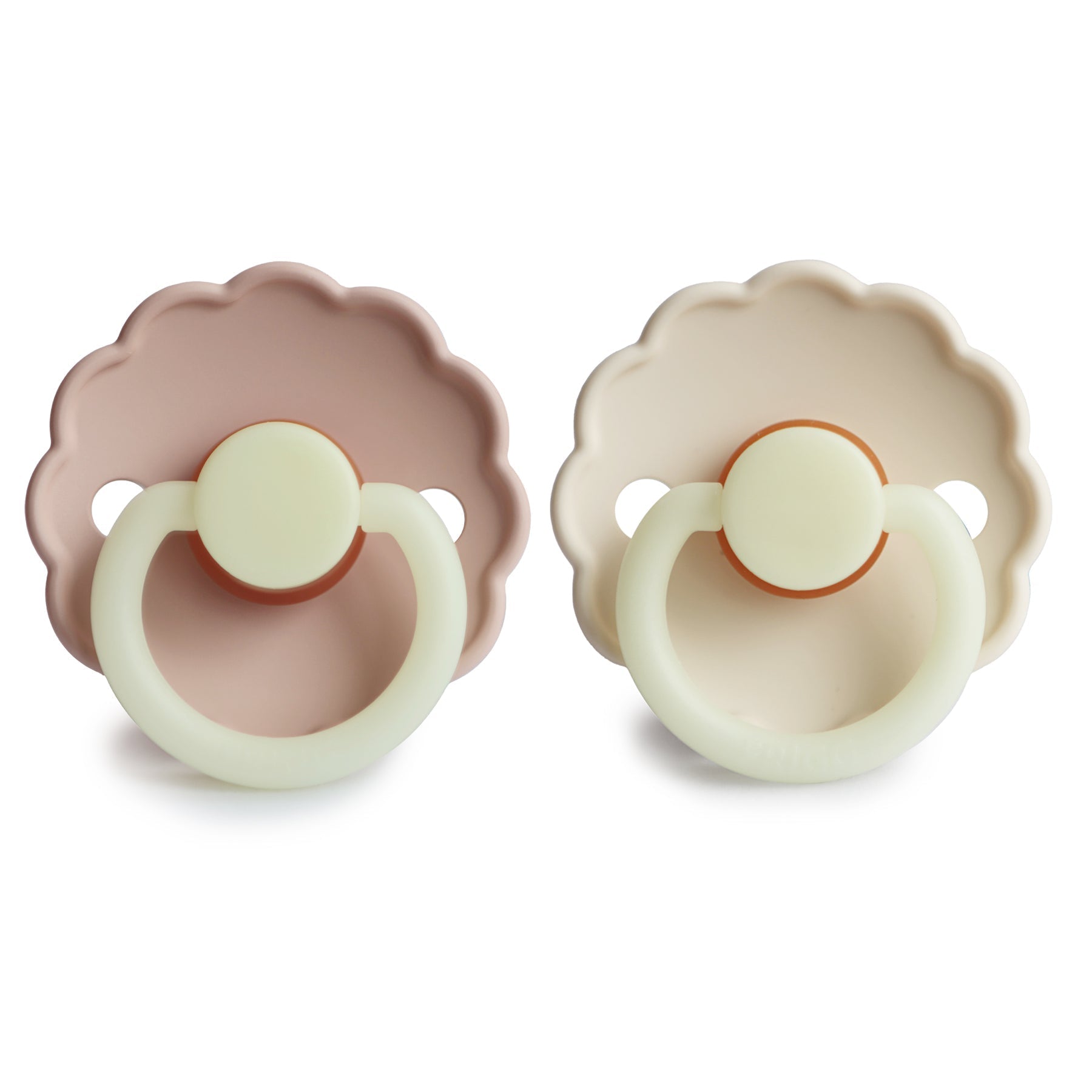 FRIGG Daisy Night Natural Rubber Pacifier 2 - Pack - Tenth & Pine - FRIGG PACIFIERS - 6 - 18 months - Croissant/Cream