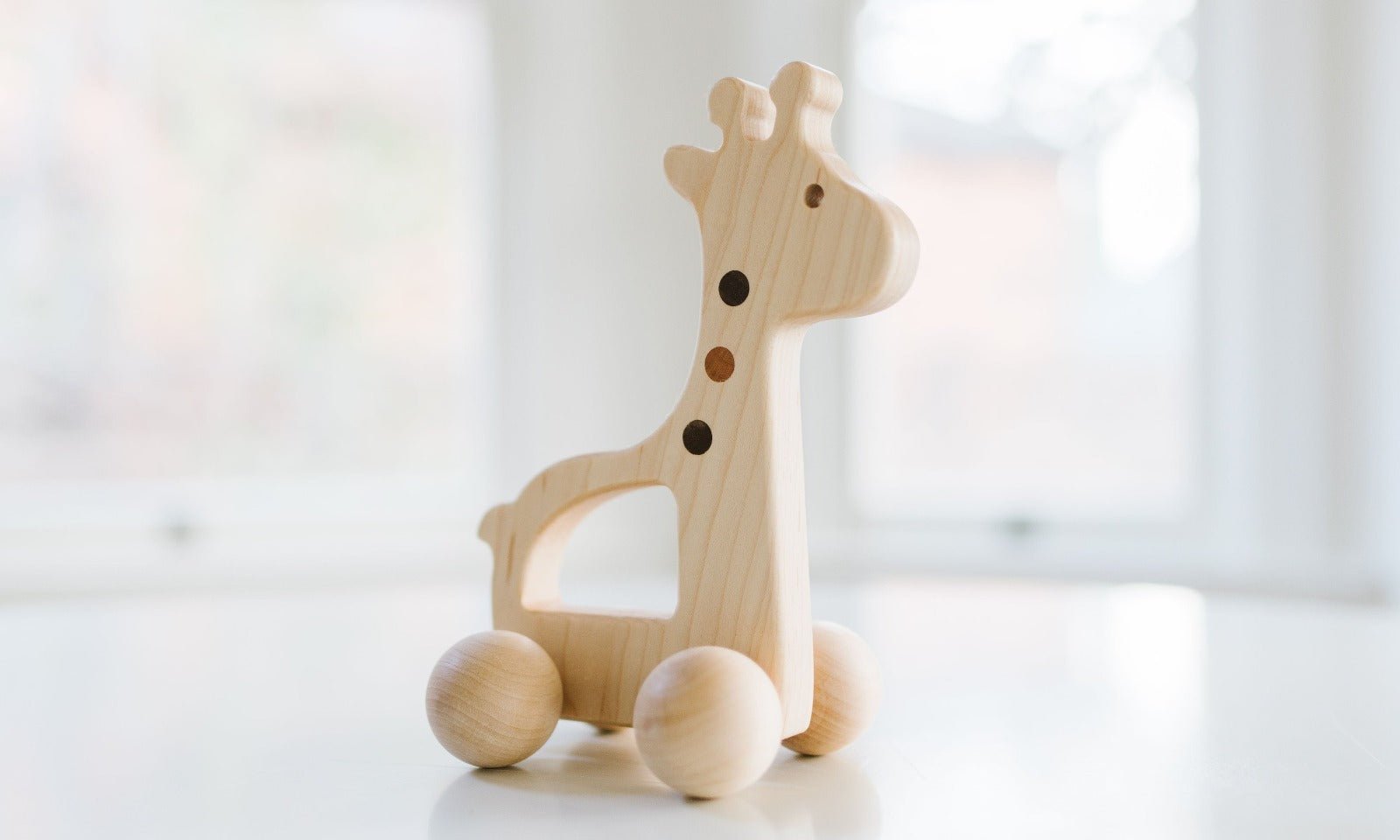 Giraffe Push Toy - Tenth & Pine - Wooden Toy -