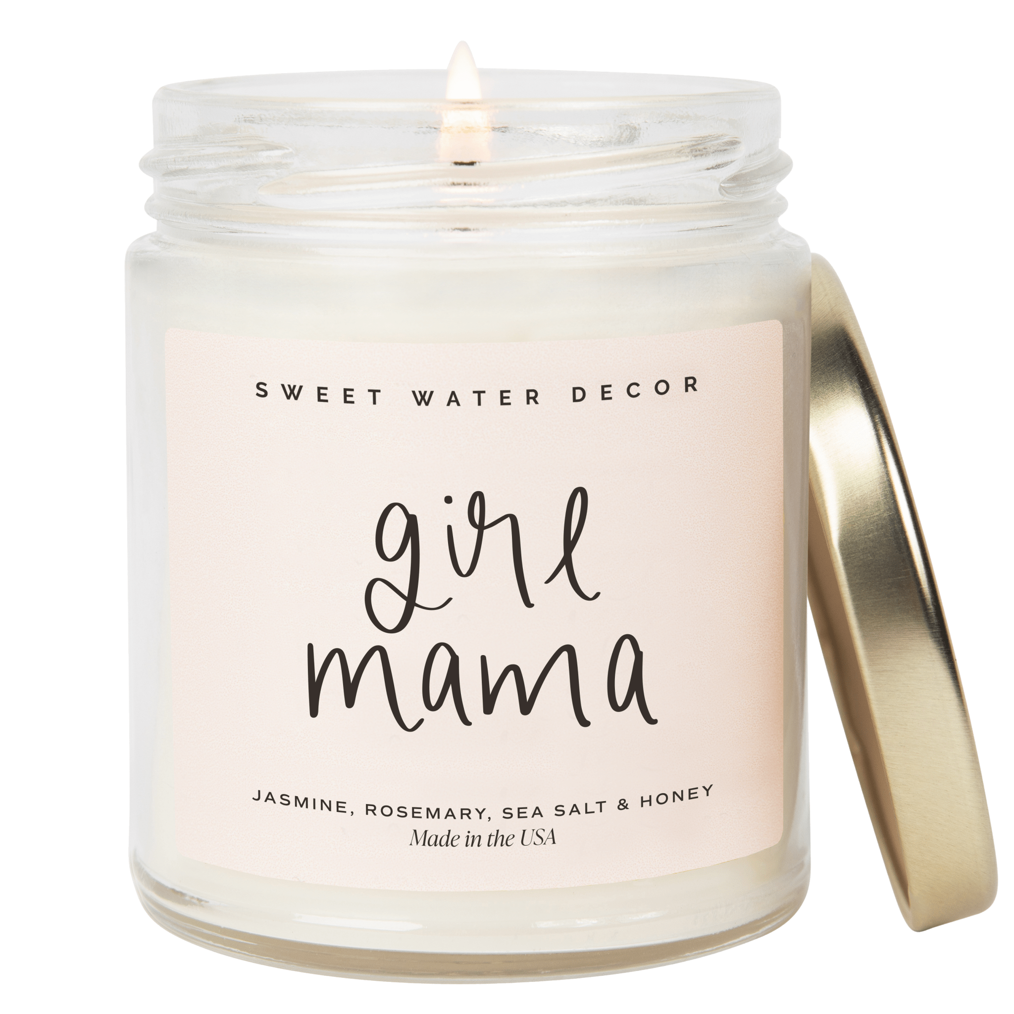 Girl Mama Soy Candle - Clear Jar - 9 oz (Wildflowers and Salt) - Tenth & Pine - Candles -
