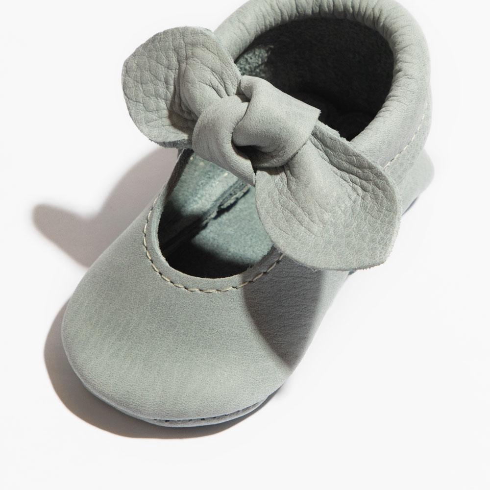 Greatest Snow on Earth Knotted Bow Baby Shoe - Tenth & Pine - Knotted Bow Mocc - Soft Sole - Newborn