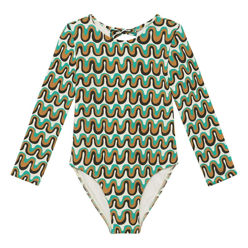 Groovy Mini Long Sleeve One - Piece - Tenth & Pine - Mini Swimwear - 0 - 6 Months - Groovy - Montce