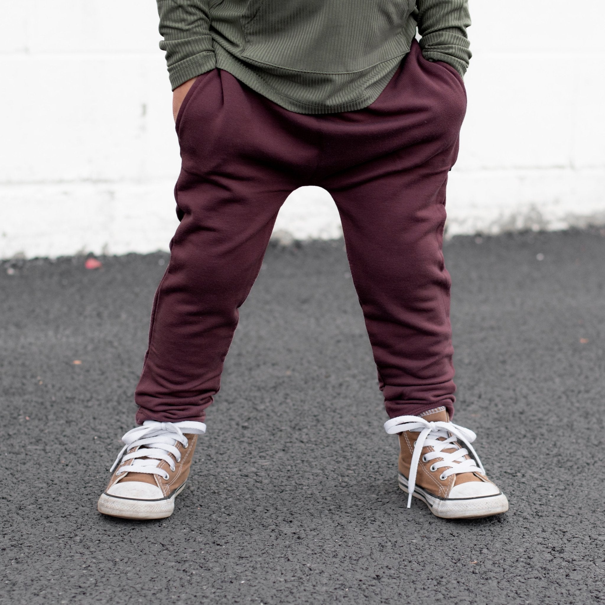 HAREM PANTS - Black Cherry - Tenth & Pine - harem pants - 0/6m