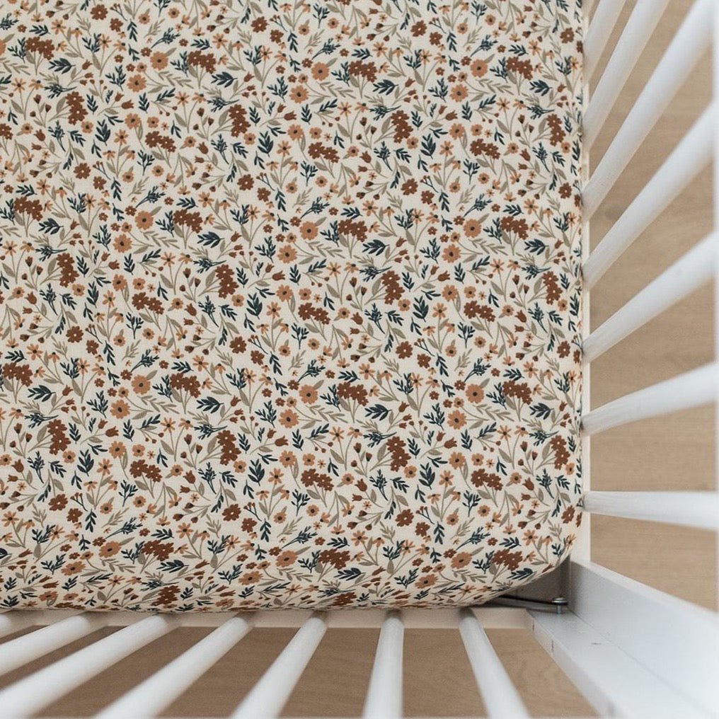 Harvest Floral Muslin Crib Sheet - Tenth & Pine -