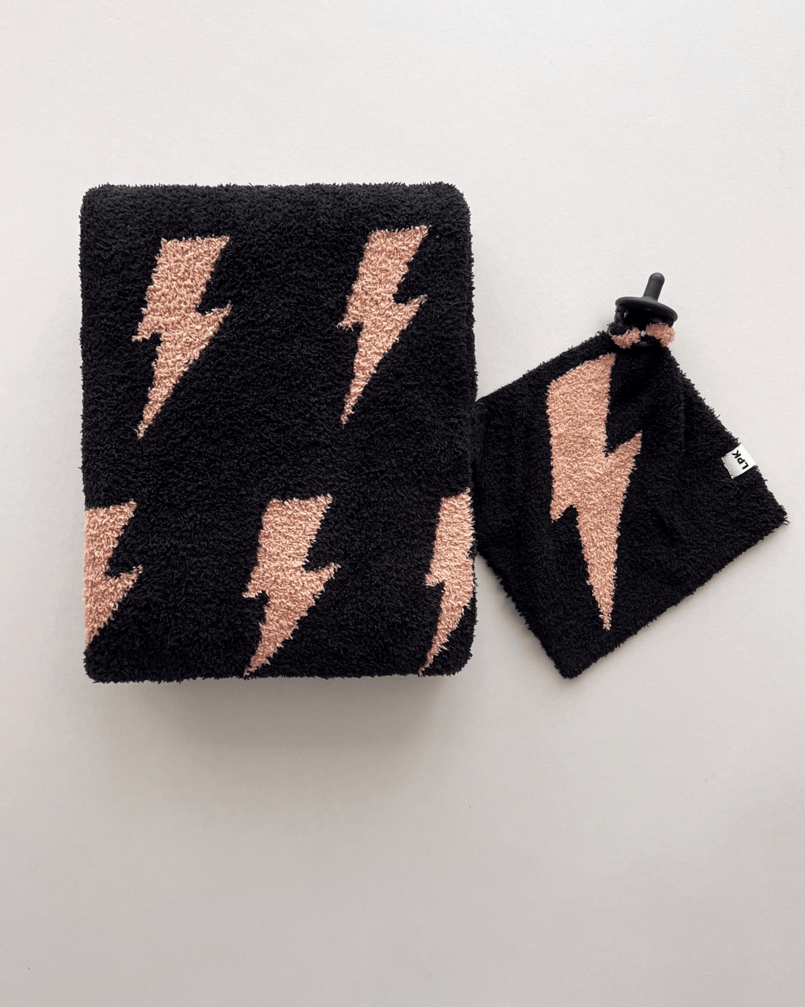 Lightning Bolt Fuzzy Blanket | Mocha - Tenth & Pine - Plush Blanket -