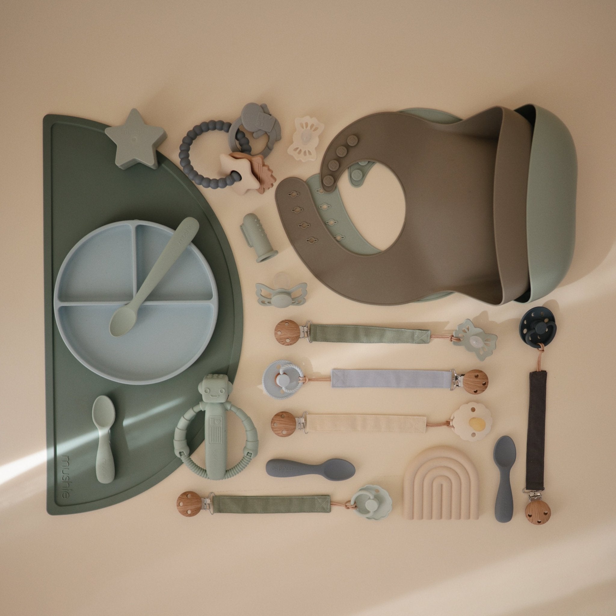 Linen Pacifier Clip 2 - Pack - Tenth & Pine - Pacifier Clip - Blush/Cream