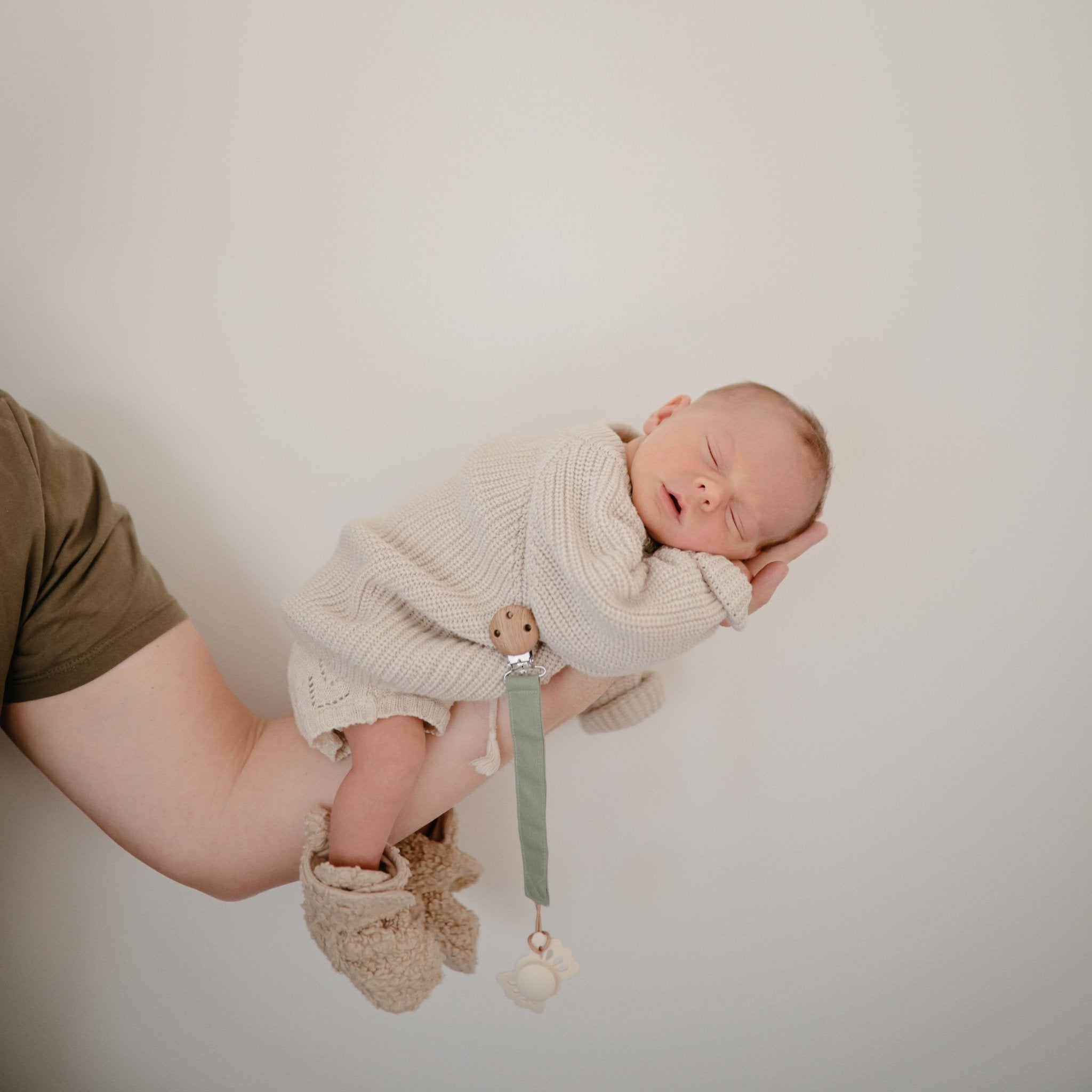 Linen Pacifier Clip 2 - Pack - Tenth & Pine - Pacifier Clip - Blush/Cream