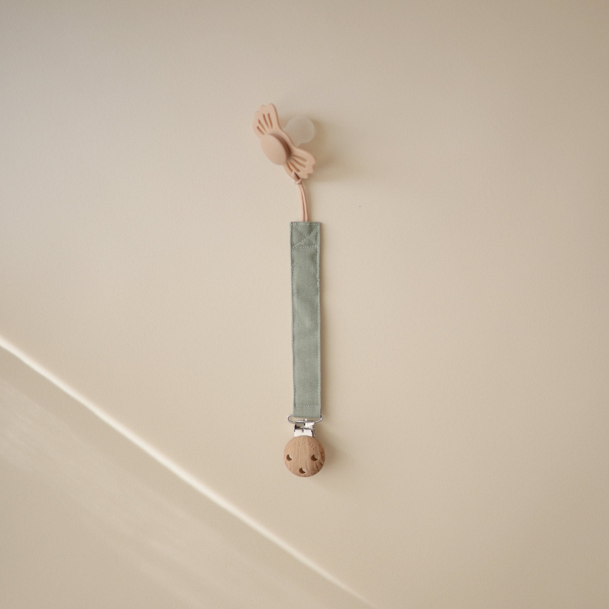 Linen Pacifier Clip 2 - Pack - Tenth & Pine - Pacifier Clip - Blush/Cream