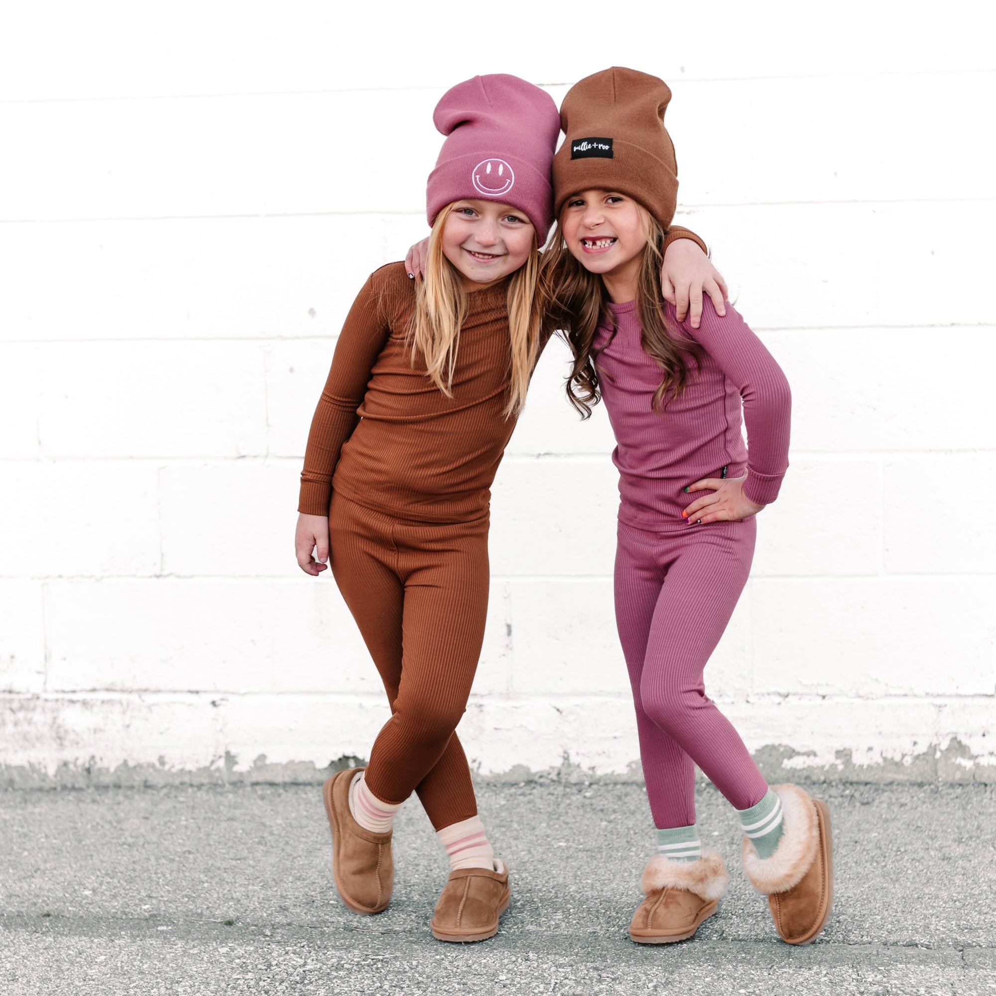 LONG SLEEVE 2 PIECE SETS - Mauve Ribbed - Tenth & Pine - Bamboo 2 Piece PJ - RIB - 12/18m