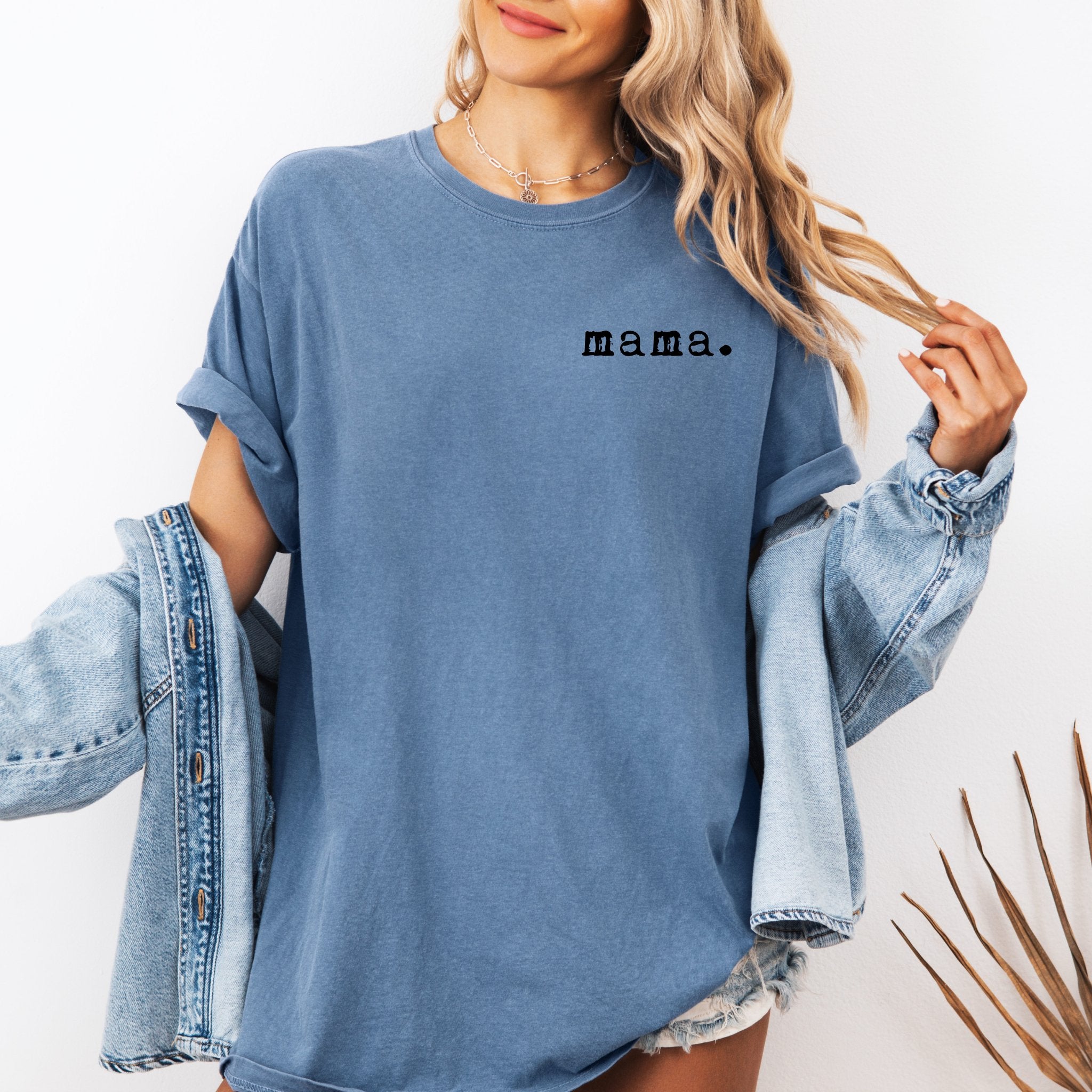 Mama T-shirt | Adult Short Sleeve Tee - Tenth & Pine - Adult Tshirt - S - Blue Jean