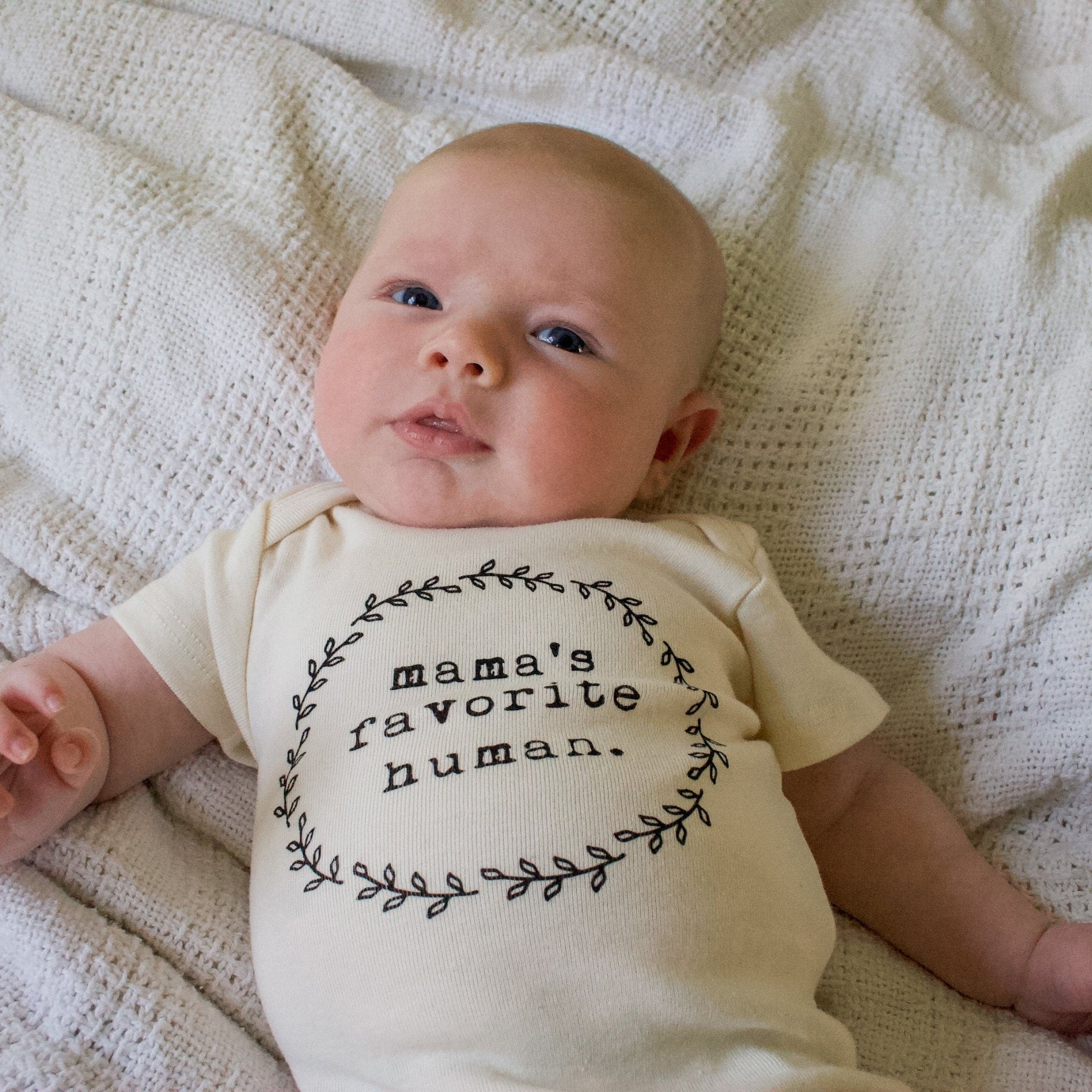 Mamas Favorite Human Onesie®, Baby, Girl, Boy, Infant, Toddler, Newborn, Organic, Bodysuit, Outfit, One Piece, Unisex, Gender Neutral - Tenth & Pine - Bodysuits - 0 - 3M