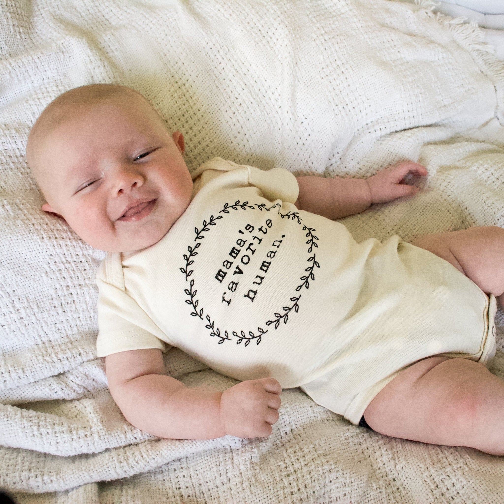 Mamas Favorite Human Onesie®, Baby, Girl, Boy, Infant, Toddler, Newborn, Organic, Bodysuit, Outfit, One Piece, Unisex, Gender Neutral - Tenth & Pine - Bodysuits - 0 - 3M