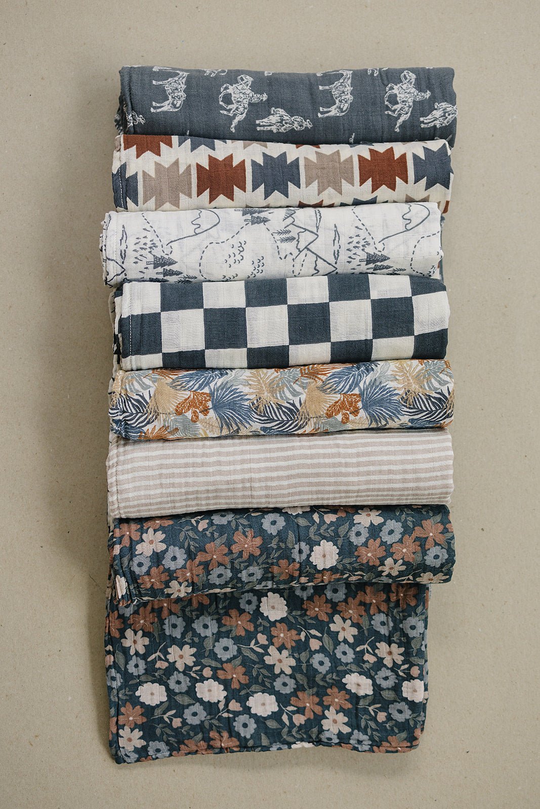 Midnight Floral Muslin Swaddle Blanket - Tenth & Pine -