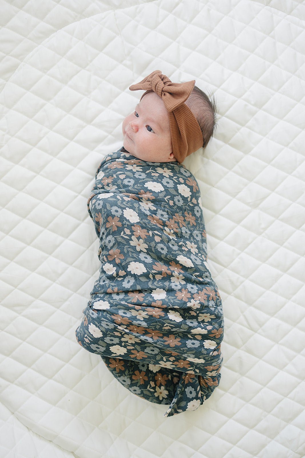 Midnight Floral Muslin Swaddle Blanket - Tenth & Pine -