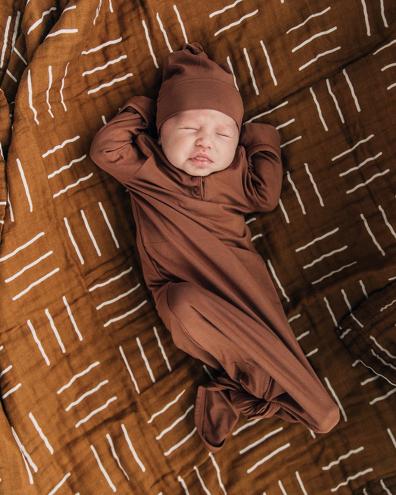 Mustard Mudcloth Muslin Swaddle Blanket - Tenth & Pine -