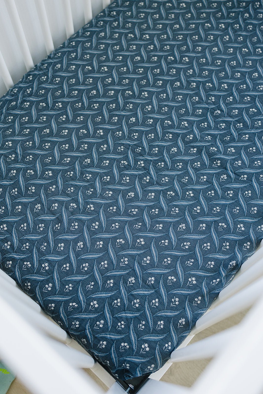 Navy Berry Muslin Crib Sheet - Tenth & Pine -