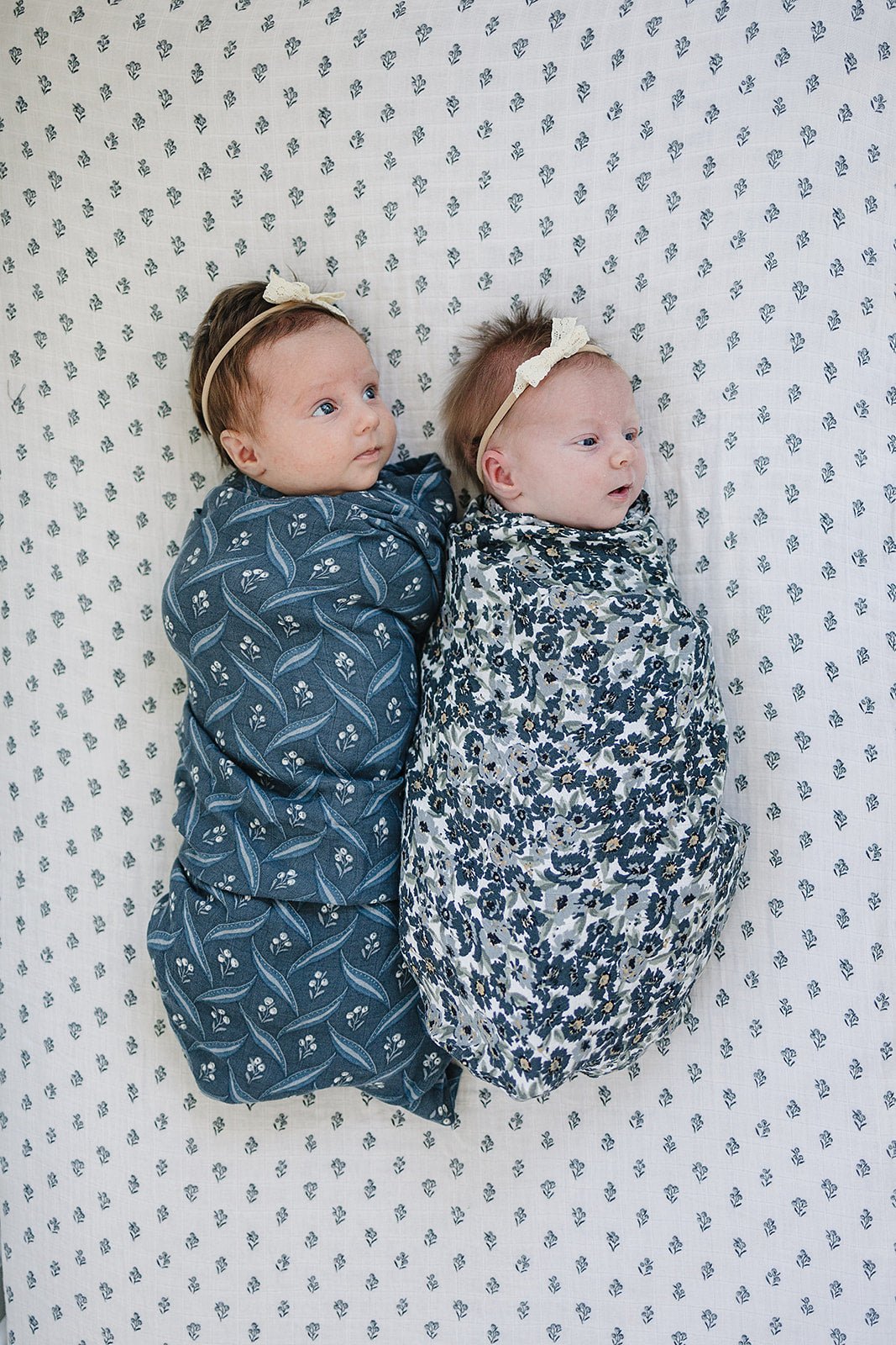 Navy Berry Muslin Swaddle Blanket - Tenth & Pine -