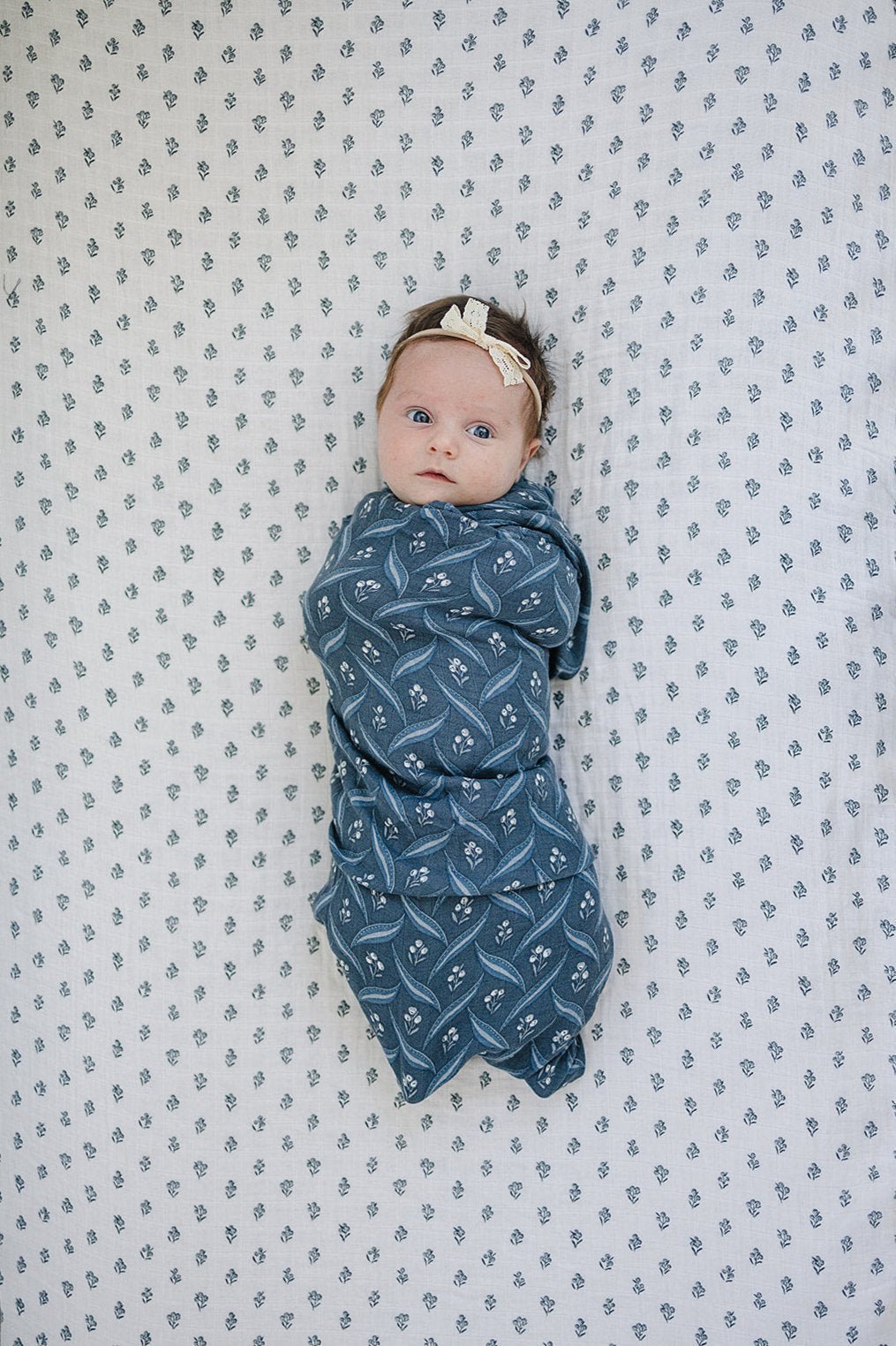 Navy Berry Muslin Swaddle Blanket - Tenth & Pine -