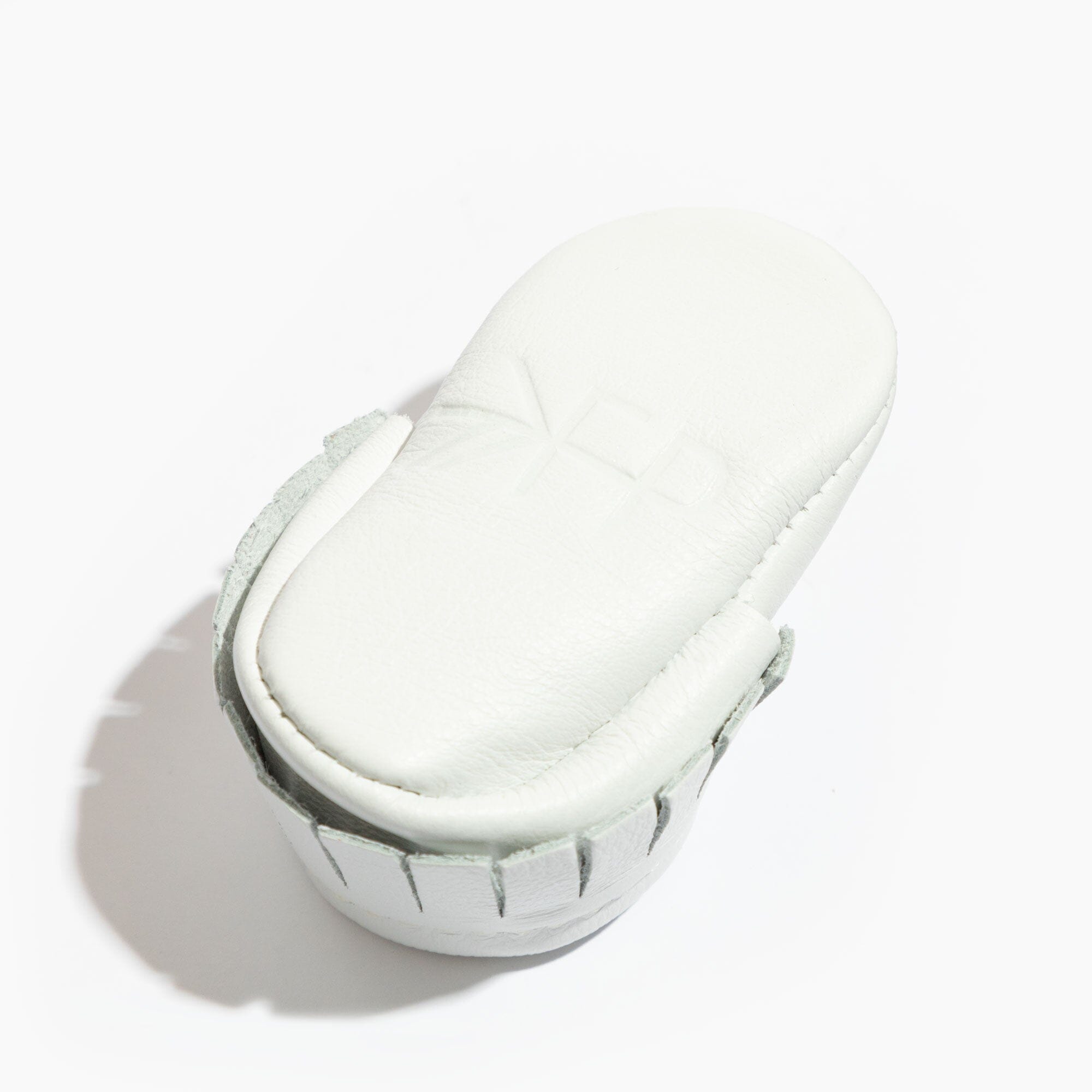 Newborn Bright White Moccasin Baby Shoe - Tenth & Pine - Moccasin - Soft Sole - Newborn