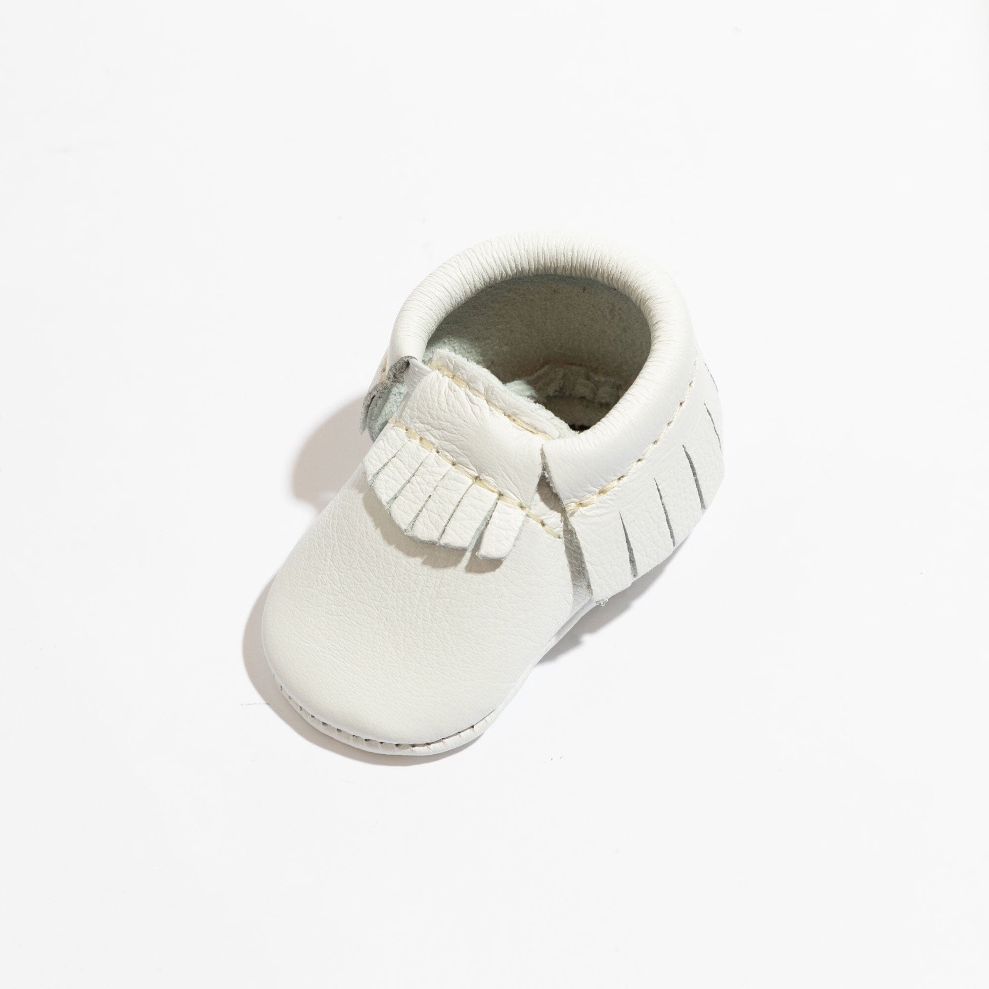 Newborn Bright White Moccasin Baby Shoe - Tenth & Pine - Moccasin - Soft Sole - Newborn
