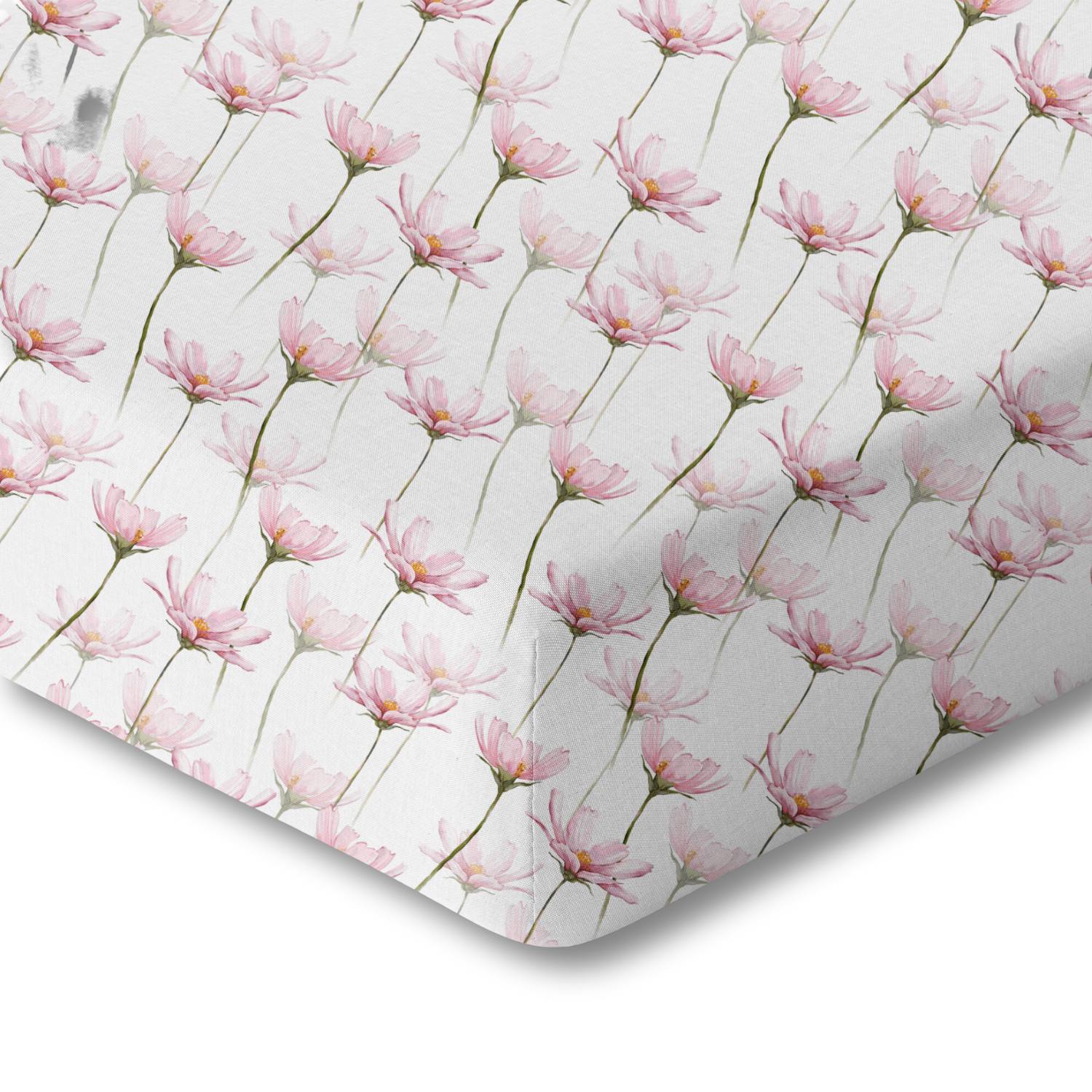 Organic Crib Sheet - Pink Petals - Tenth & Pine - Crib Sheets -