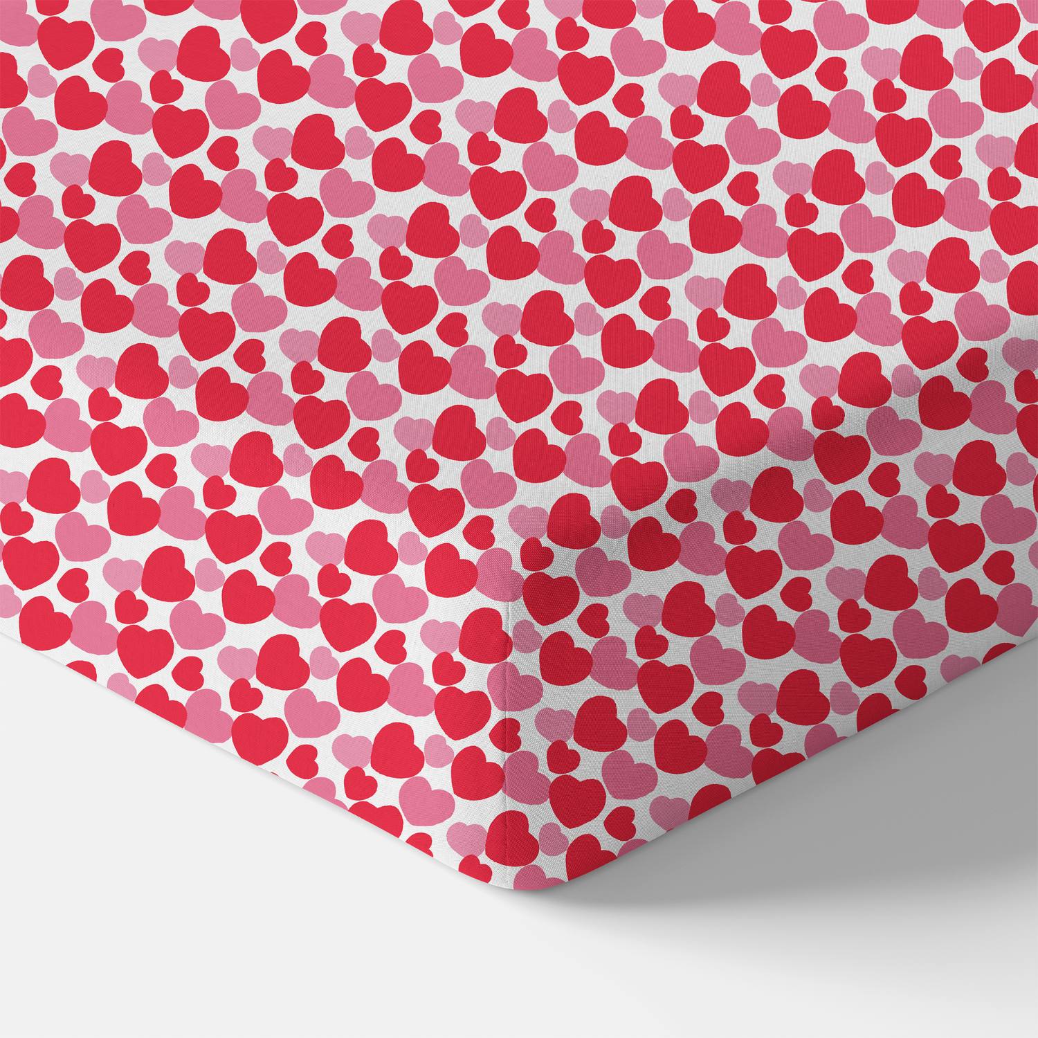 Organic Crib Sheet - Red & Pink Hearts - Tenth & Pine - Crib Sheets -