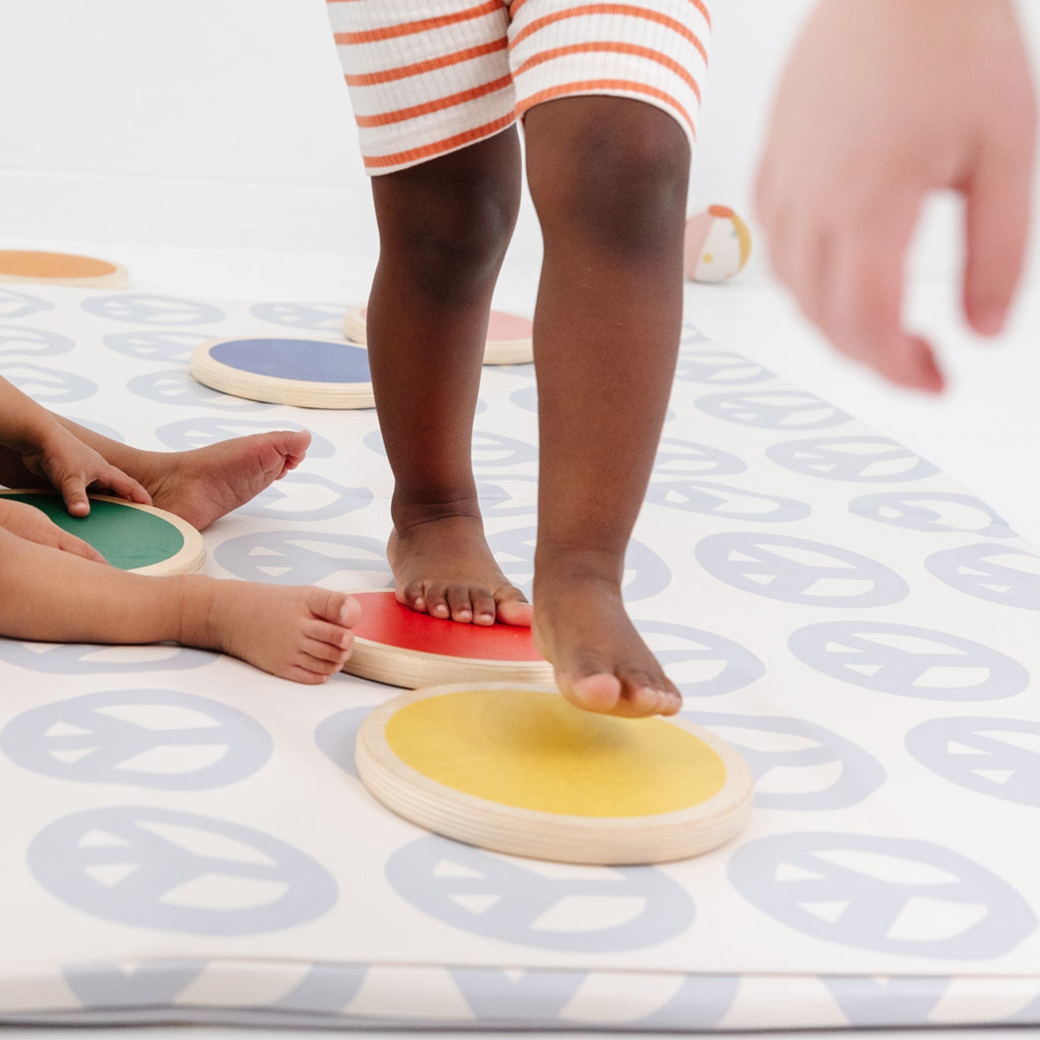 Peace Sign Vegan Leather Mat - Tenth & Pine - Vegan Leather Padded Mat - Standard