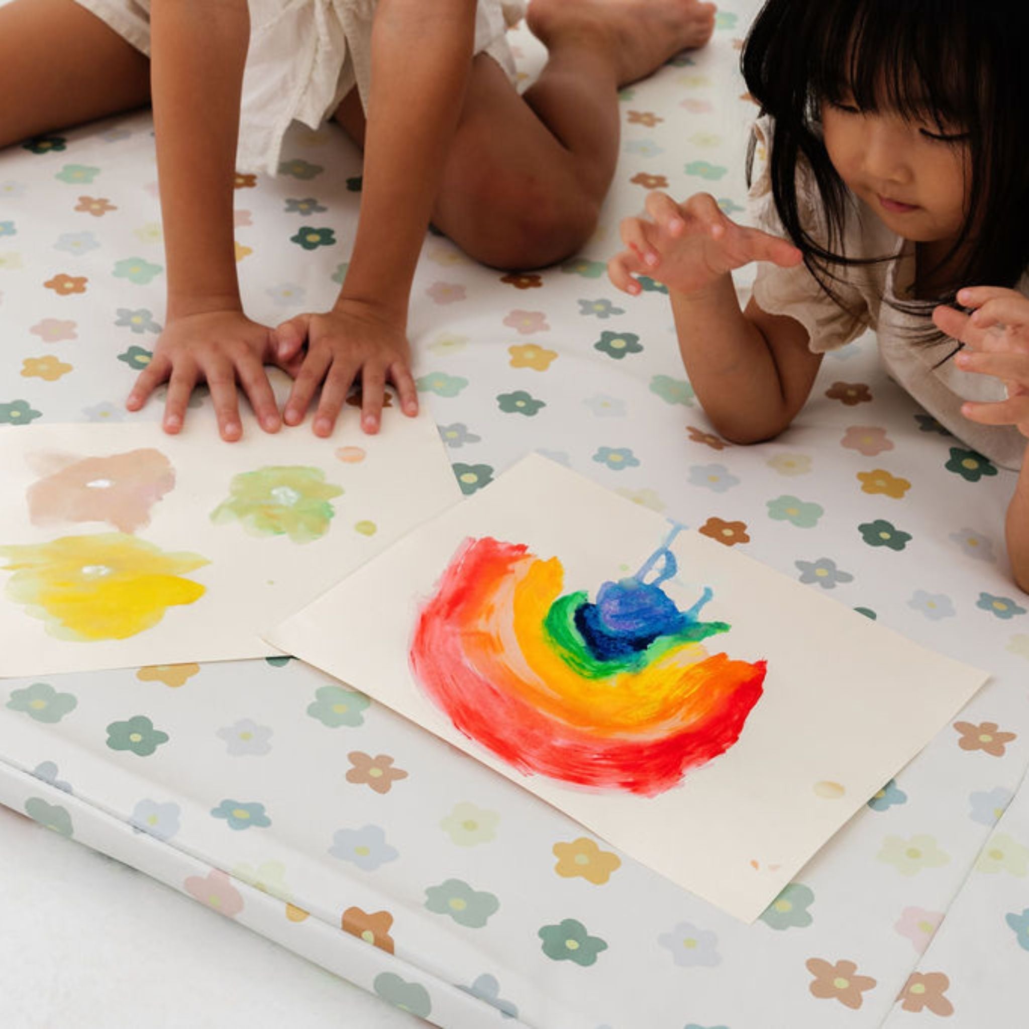 Playful Posies Vegan Leather Mat - Tenth & Pine - Vegan Leather Padded Mat - Mega