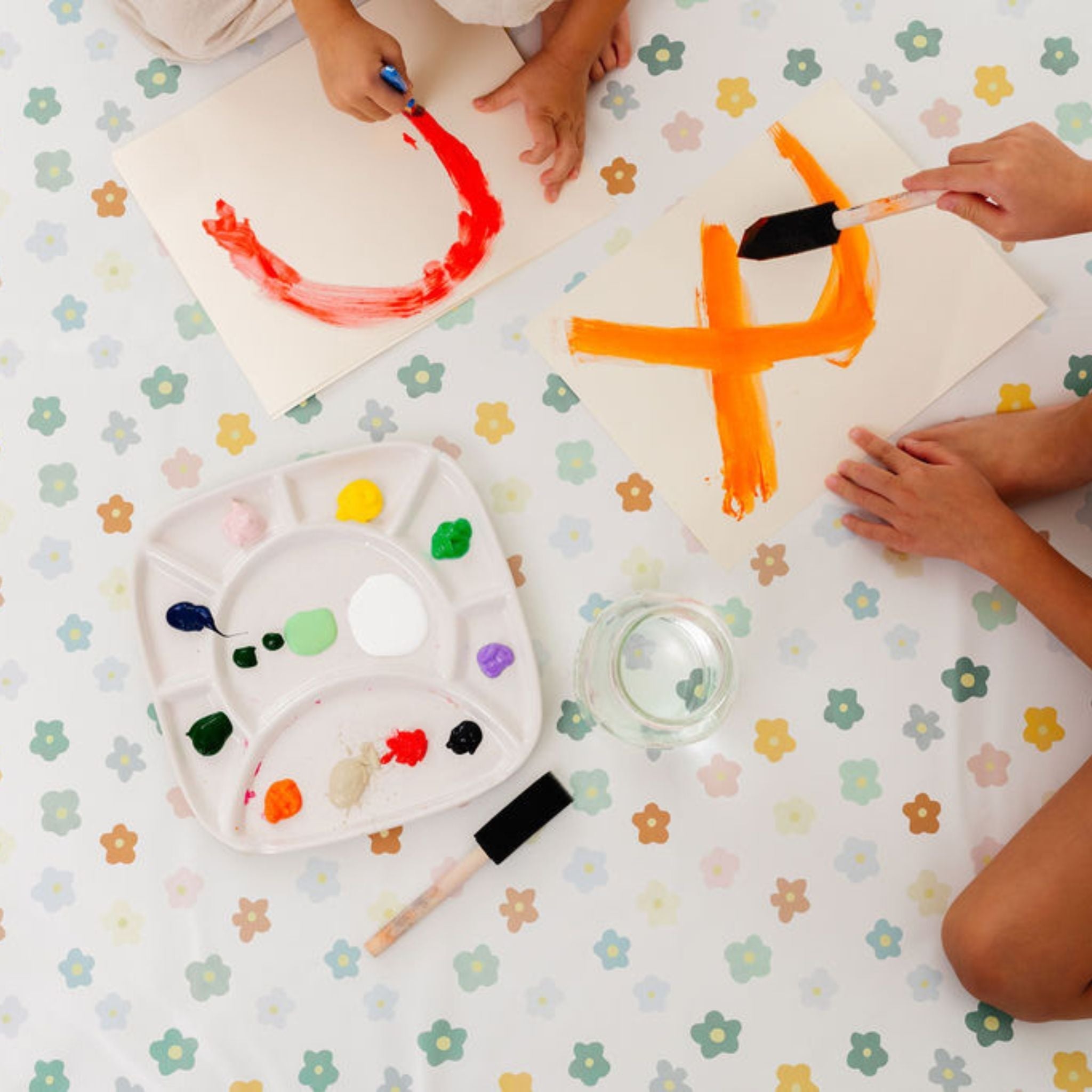 Playful Posies Vegan Leather Mat - Tenth & Pine - Vegan Leather Padded Mat - Standard