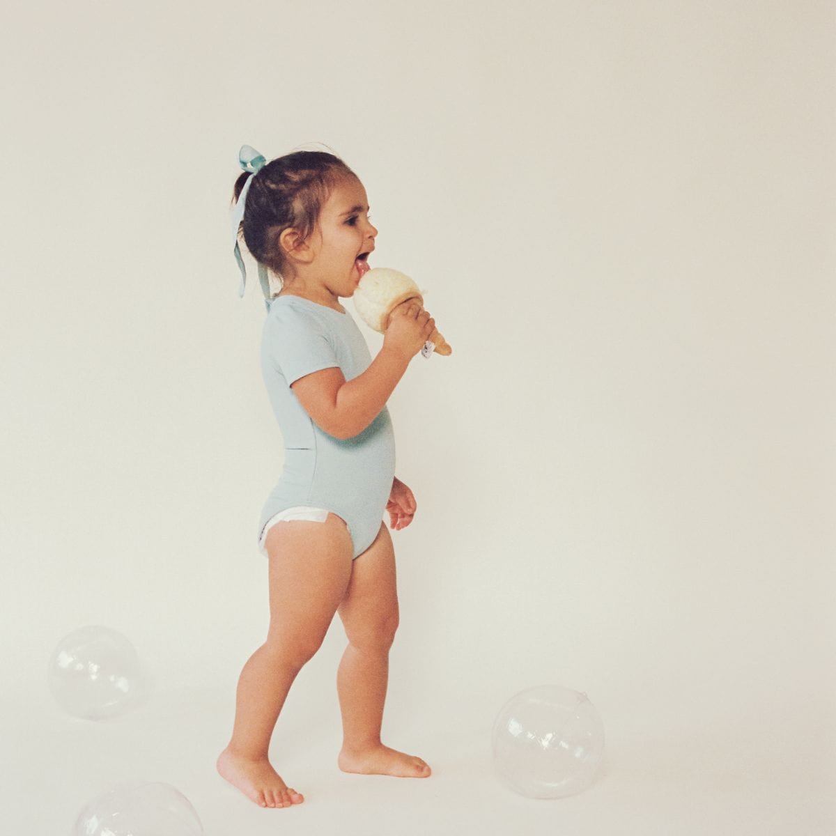 Powder Blue Mini Short Sleeve One - Piece - Tenth & Pine - Mini Swimwear - 0 - 6 Months - Powder Blue - Montce