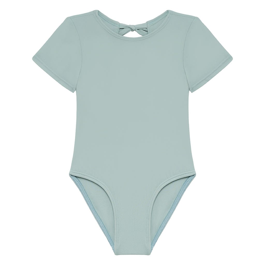 Powder Blue Mini Short Sleeve One - Piece - Tenth & Pine - Mini Swimwear - 0 - 6 Months - Powder Blue - Montce
