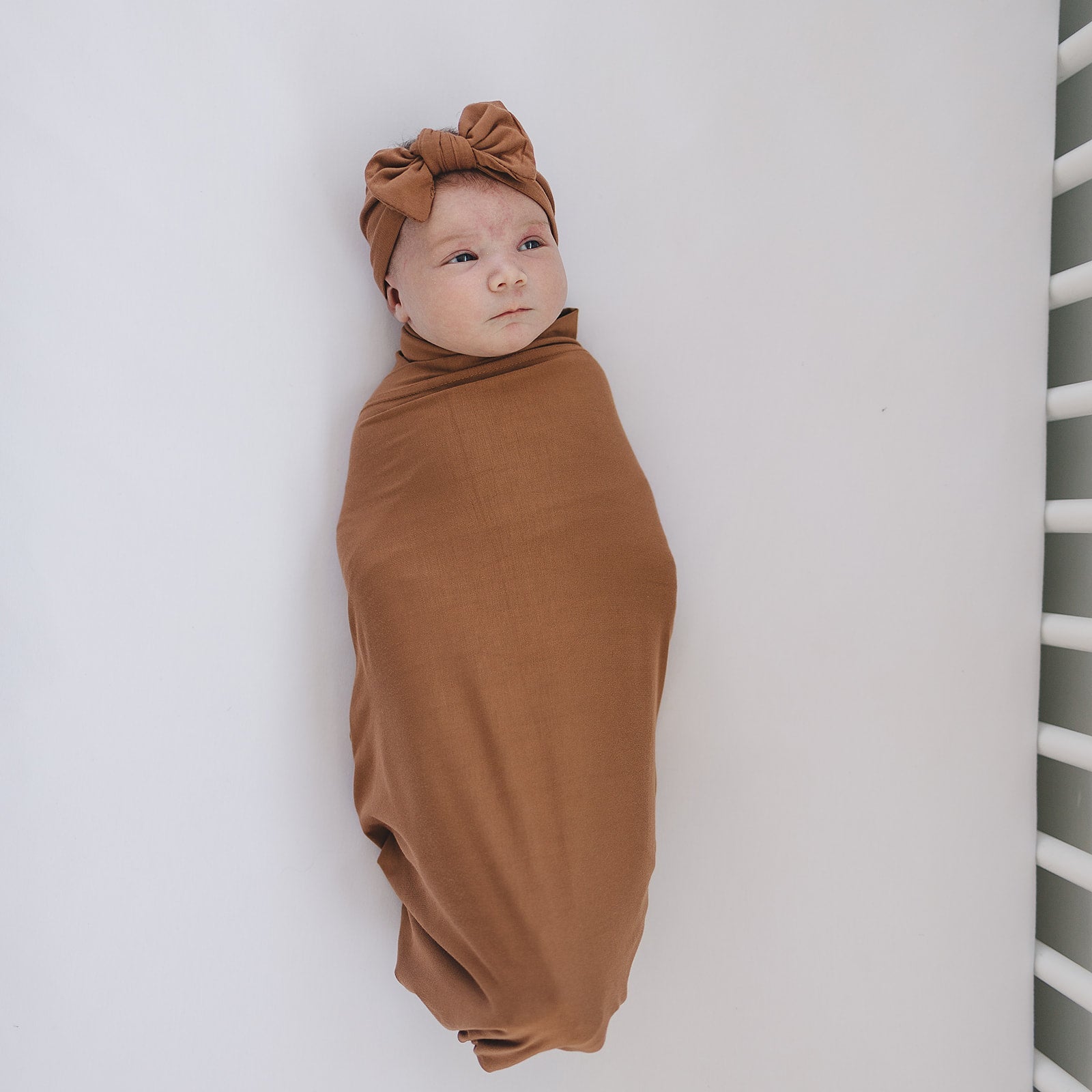 Rust Bamboo Stretch Swaddle - Tenth & Pine -
