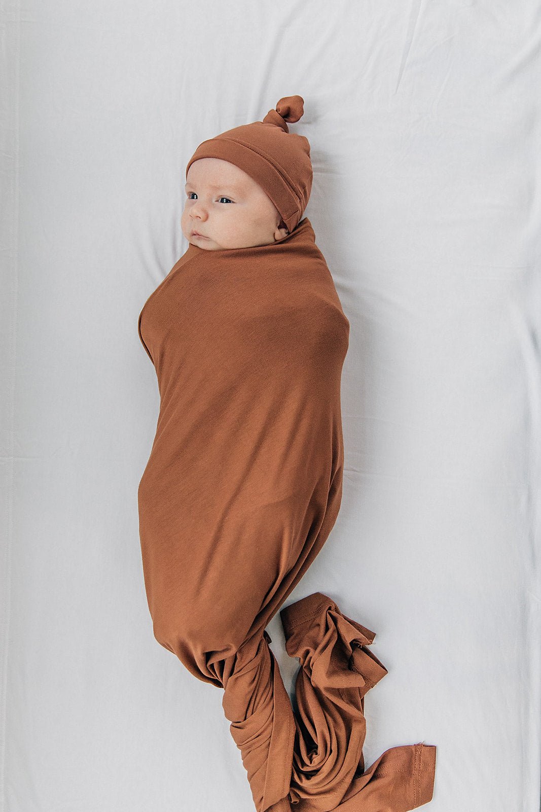 Rust Bamboo Stretch Swaddle - Tenth & Pine -