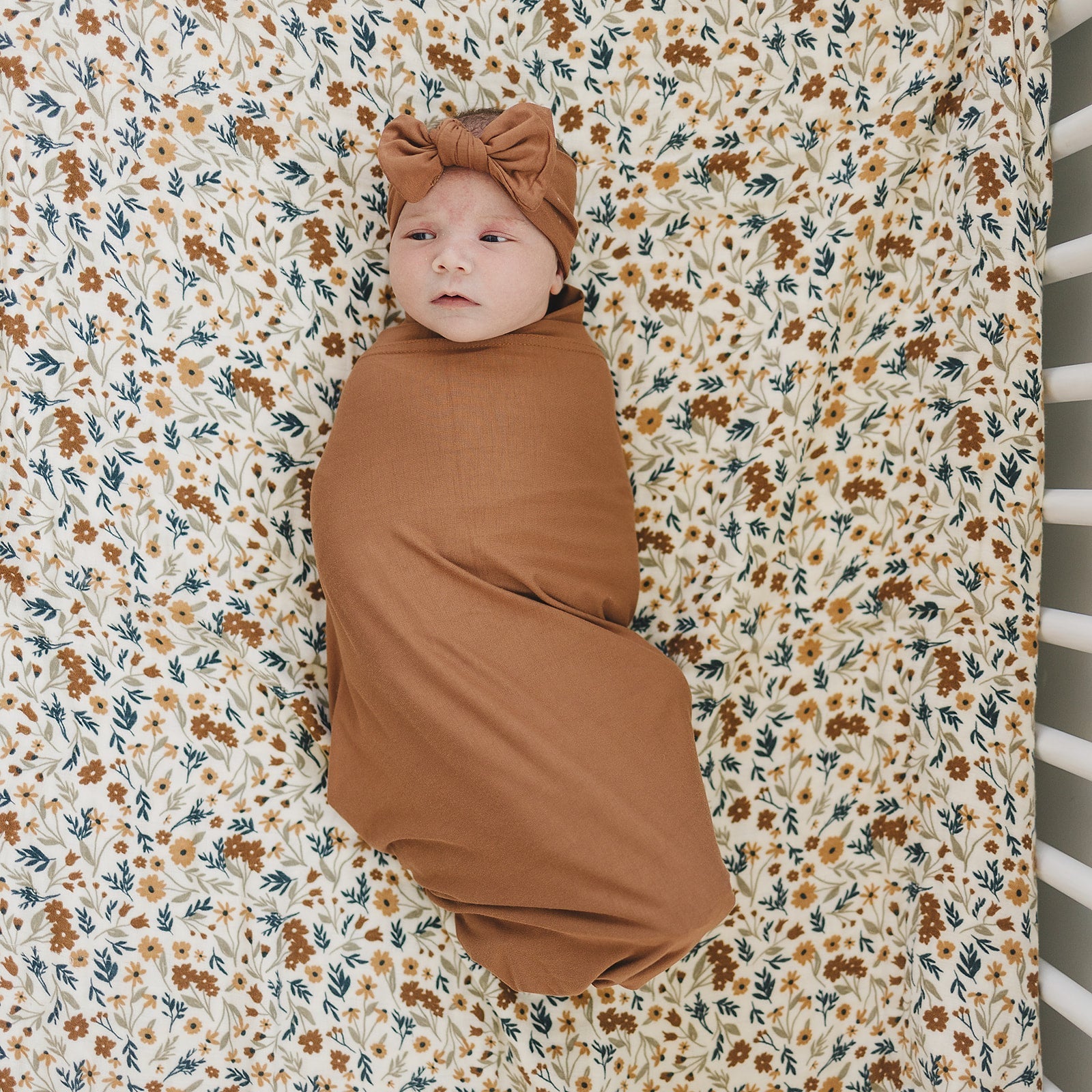 Rust Bamboo Stretch Swaddle - Tenth & Pine -