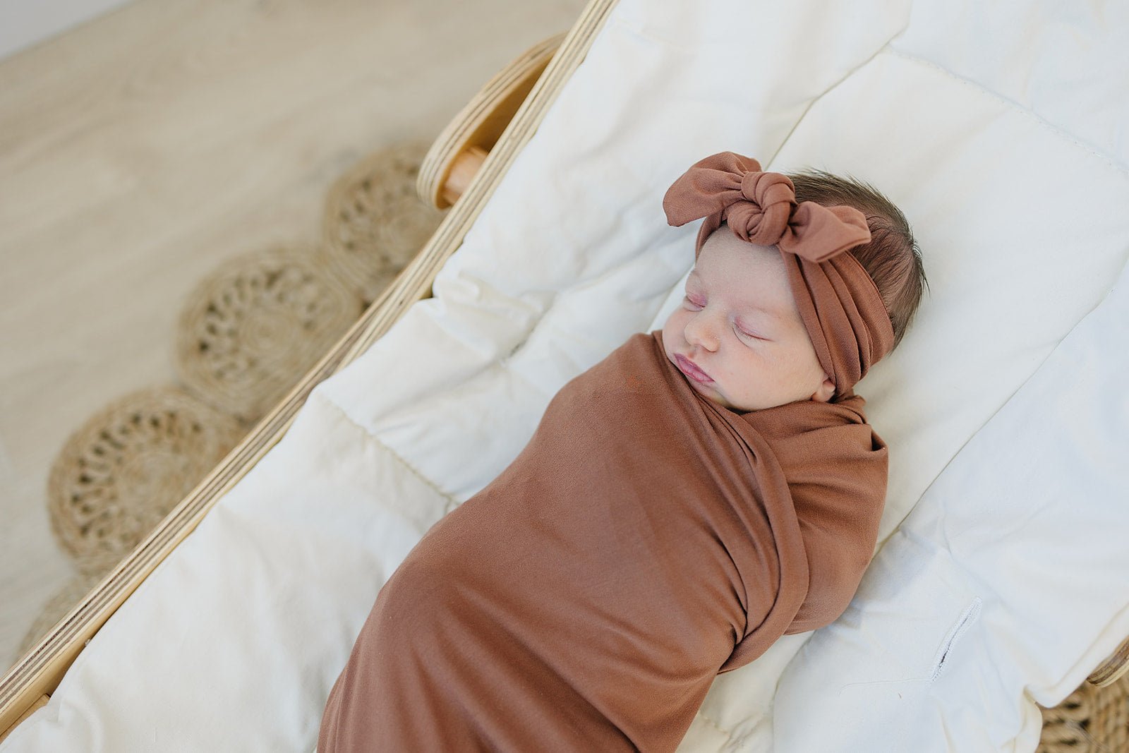 Rust Bamboo Stretch Swaddle - Tenth & Pine -