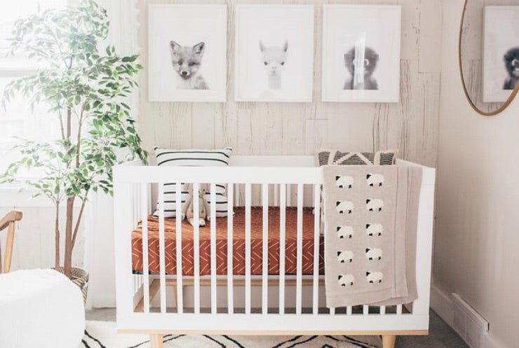 Rust Mudcloth Muslin Crib Sheet - Tenth & Pine -
