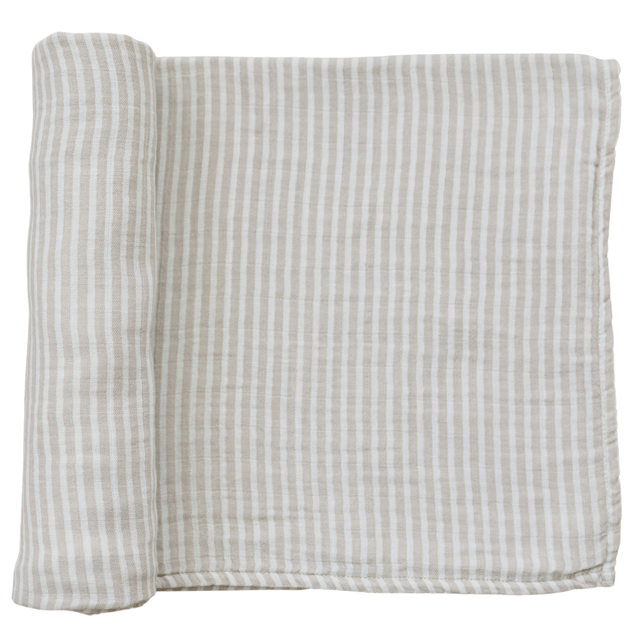Taupe Stripe Muslin Swaddle Blanket - Tenth & Pine -