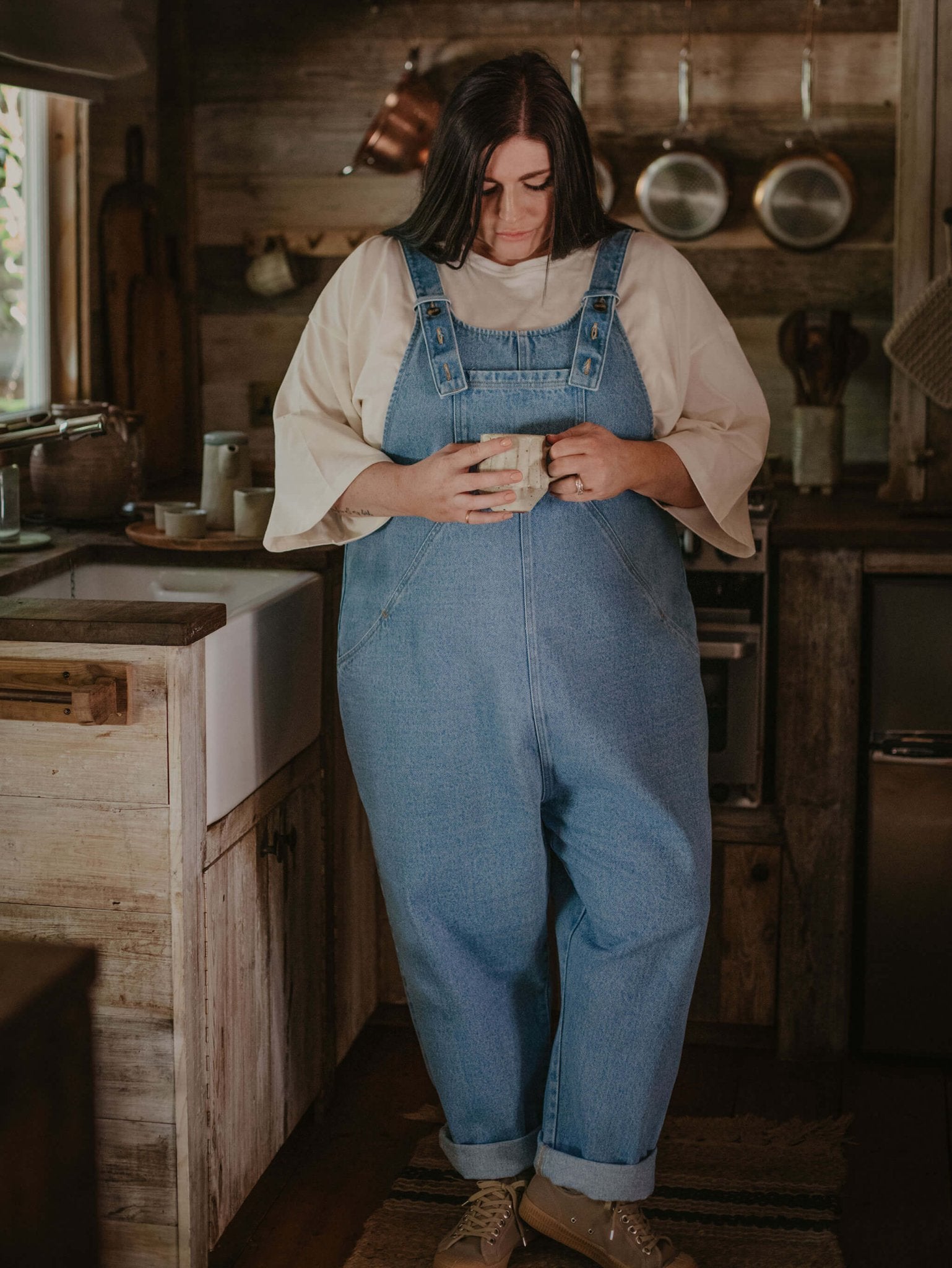 The Oversized Denim Dungaree - Women&