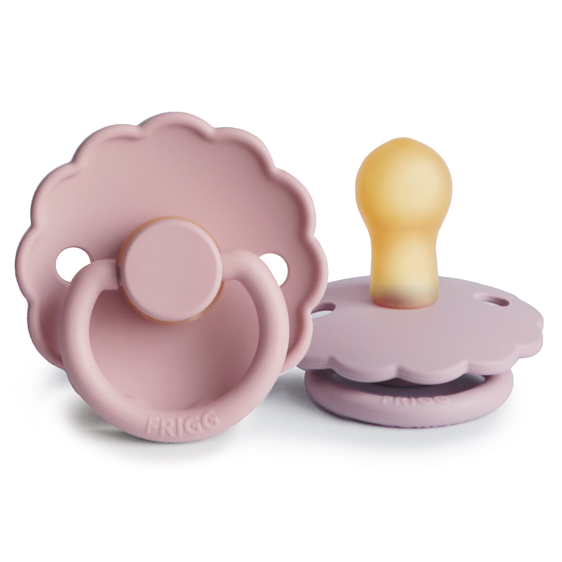 FRIGG Daisy Natural Rubber Pacifier 2 - Pack - Tenth & Pine - FRIGG PACIFIERS - 0 - 6 months - Baby Pink/Soft Lilac