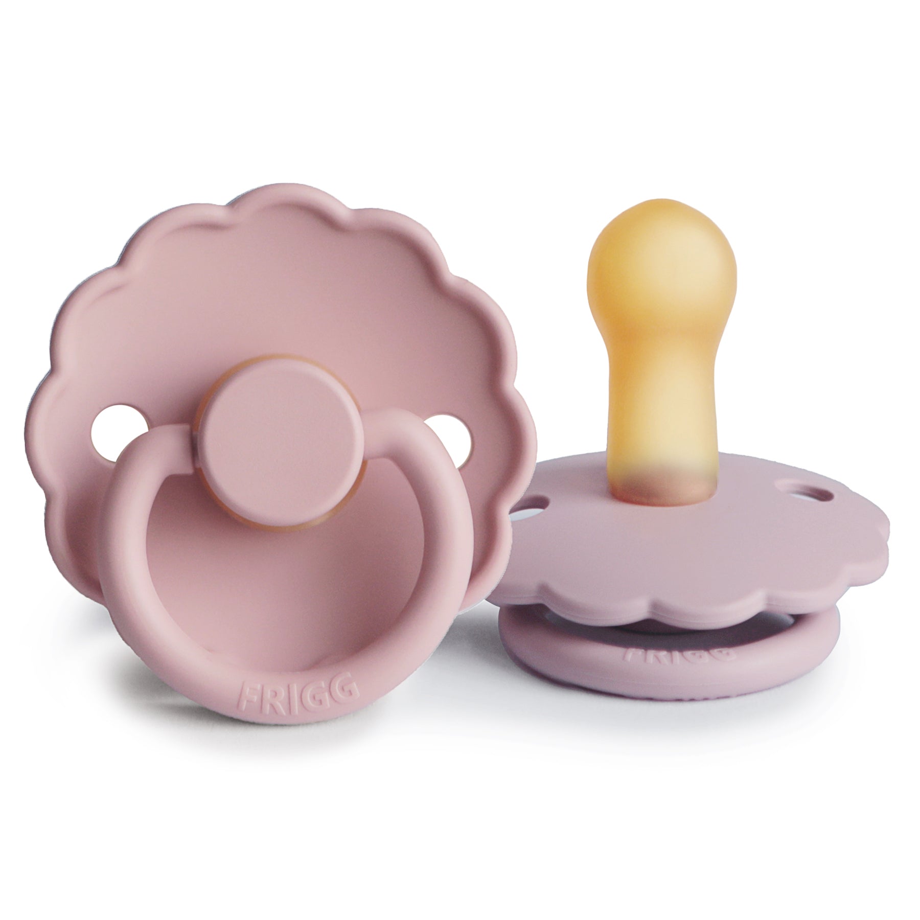 FRIGG Daisy Natural Rubber Pacifier 2 - Pack - Tenth & Pine - FRIGG PACIFIERS - 6 - 18 months - Baby Pink/Soft Lilac