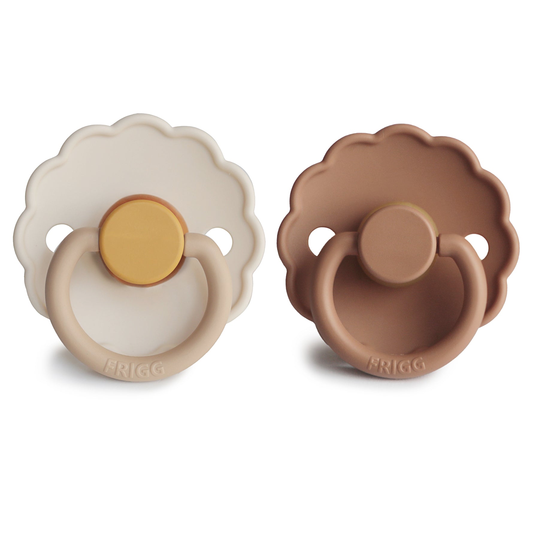 FRIGG Daisy Natural Rubber Pacifier 2 - Pack - Tenth & Pine - FRIGG PACIFIERS - 6 - 18 months - Pink Cream/Poppy