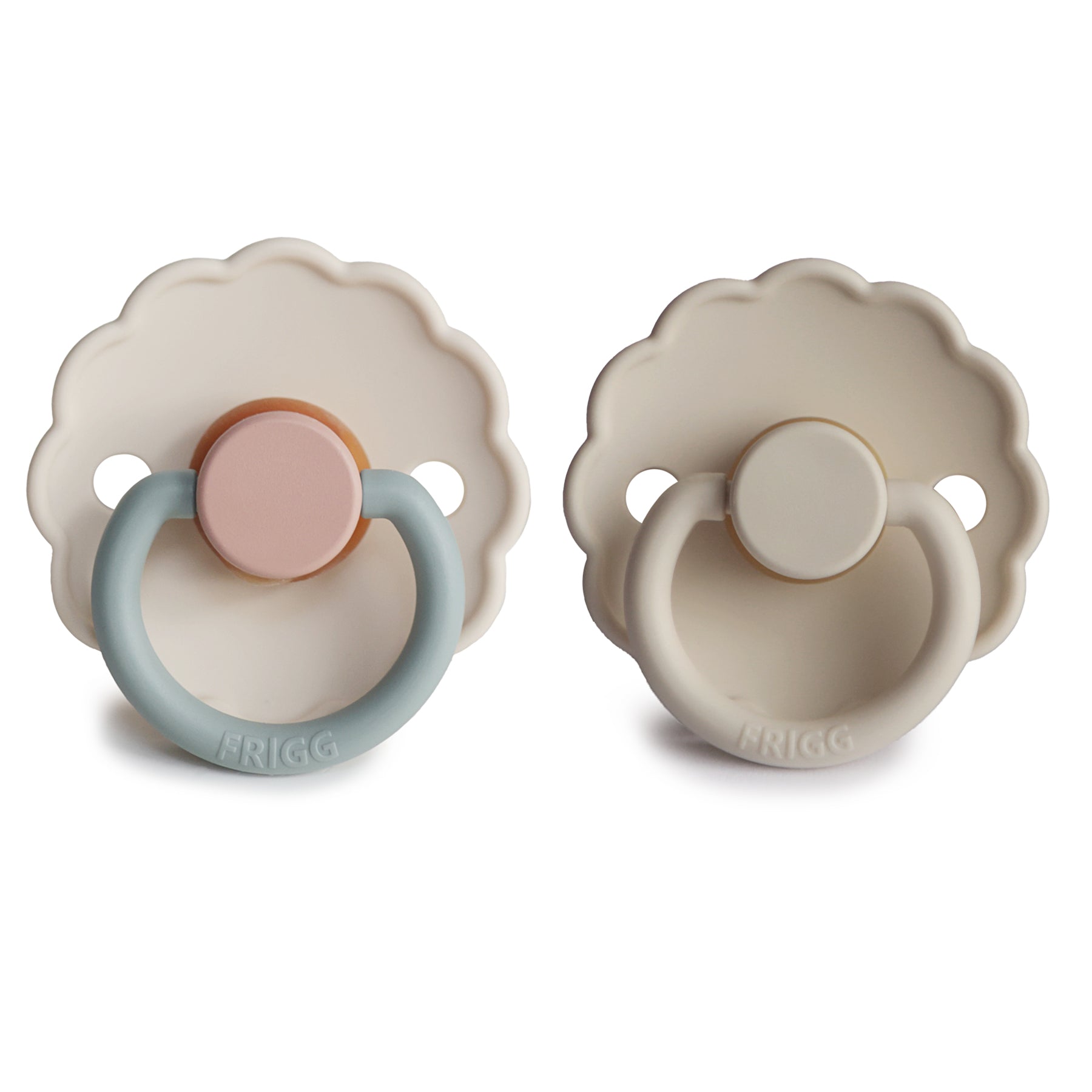 FRIGG Daisy Natural Rubber Pacifier 2 - Pack - Tenth & Pine - FRIGG PACIFIERS - 6 - 18 months - Pink Cream/Poppy