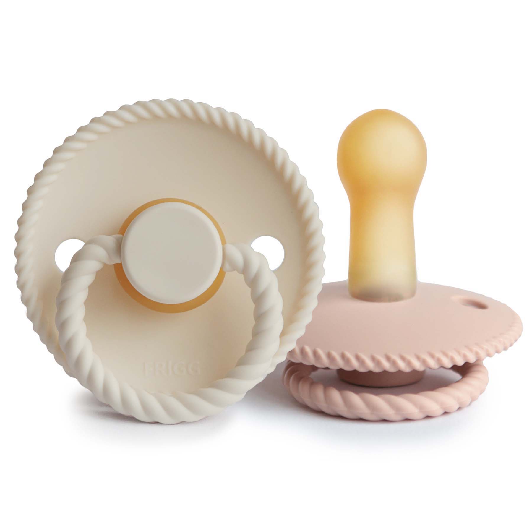 FRIGG Rope Natural Rubber Pacifier 2 - Pack - Tenth & Pine - FRIGG PACIFIERS - 6 - 18 months - Blush/Cream