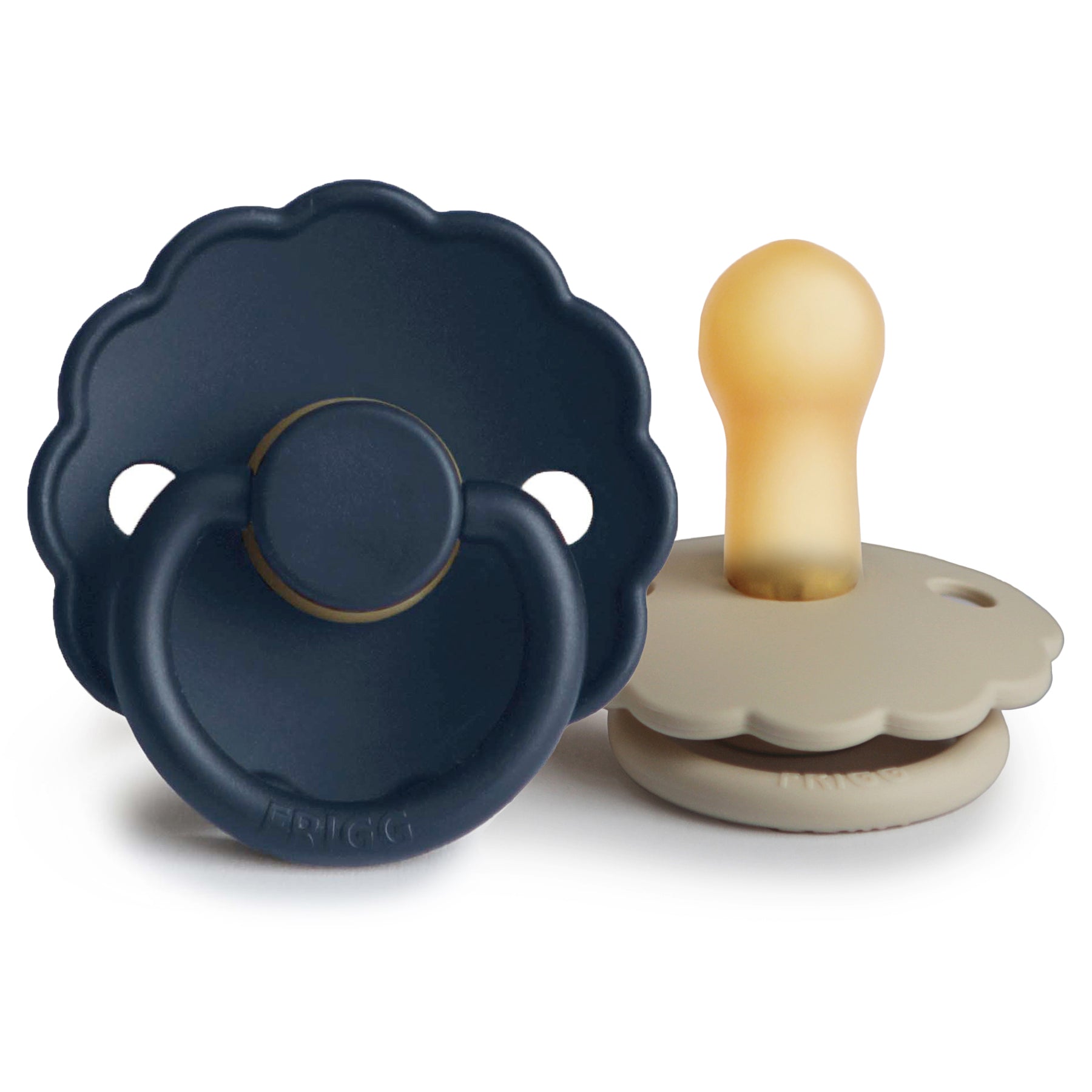 FRIGG Daisy Natural Rubber Pacifier 2 - Pack - Tenth & Pine - FRIGG PACIFIERS - 6 - 18 months - Dark Navy/Sandstone