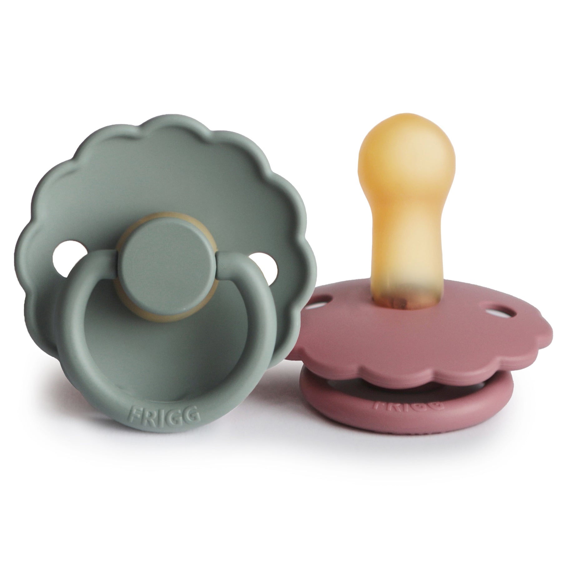 FRIGG Daisy Natural Rubber Pacifier 2 - Pack - Tenth & Pine - FRIGG PACIFIERS - 6 - 18 months - Cedar/Lily Pad