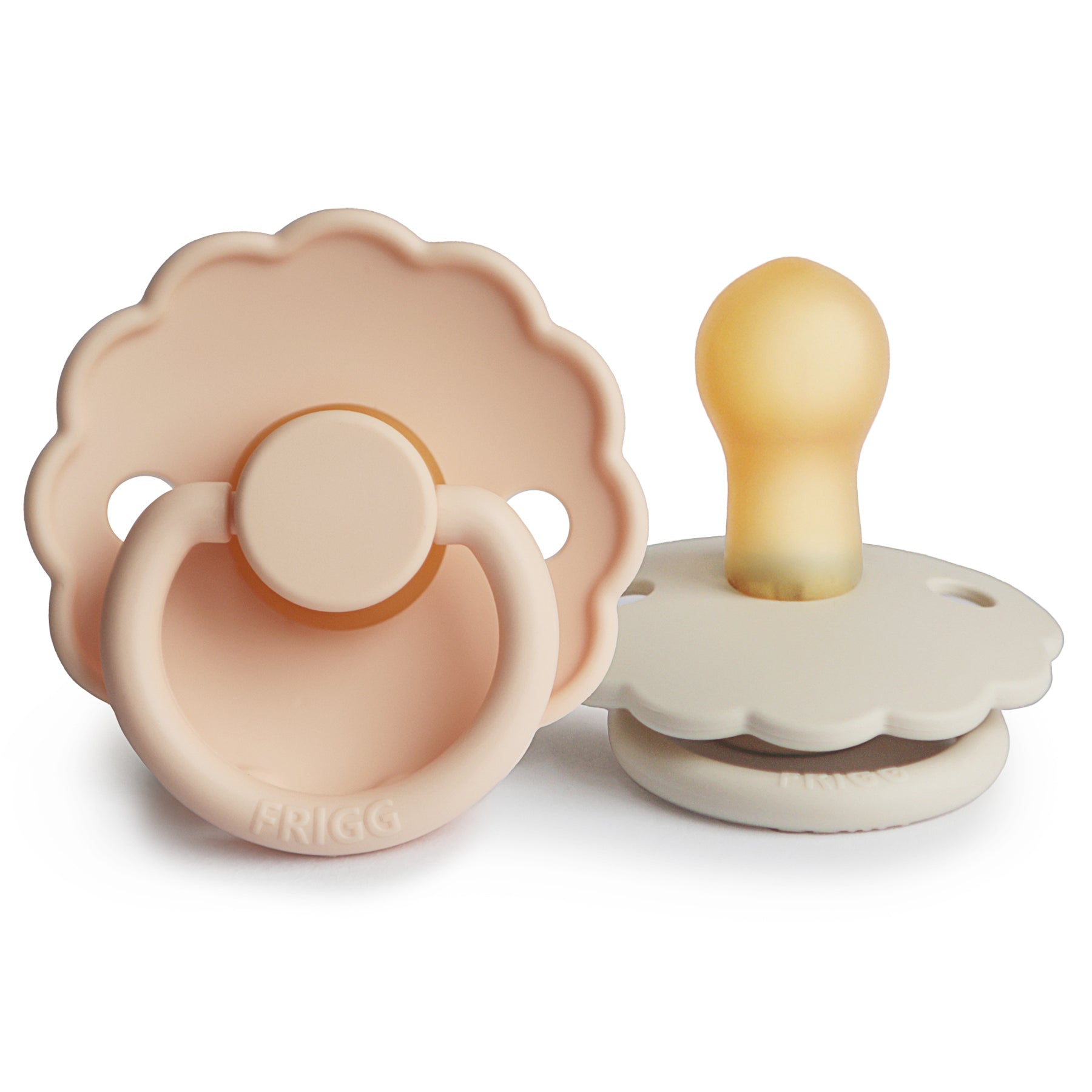 FRIGG Daisy Natural Rubber Pacifier 2 - Pack - Tenth & Pine - FRIGG PACIFIERS - 6 - 18 months - Graphite/Peach Bronze
