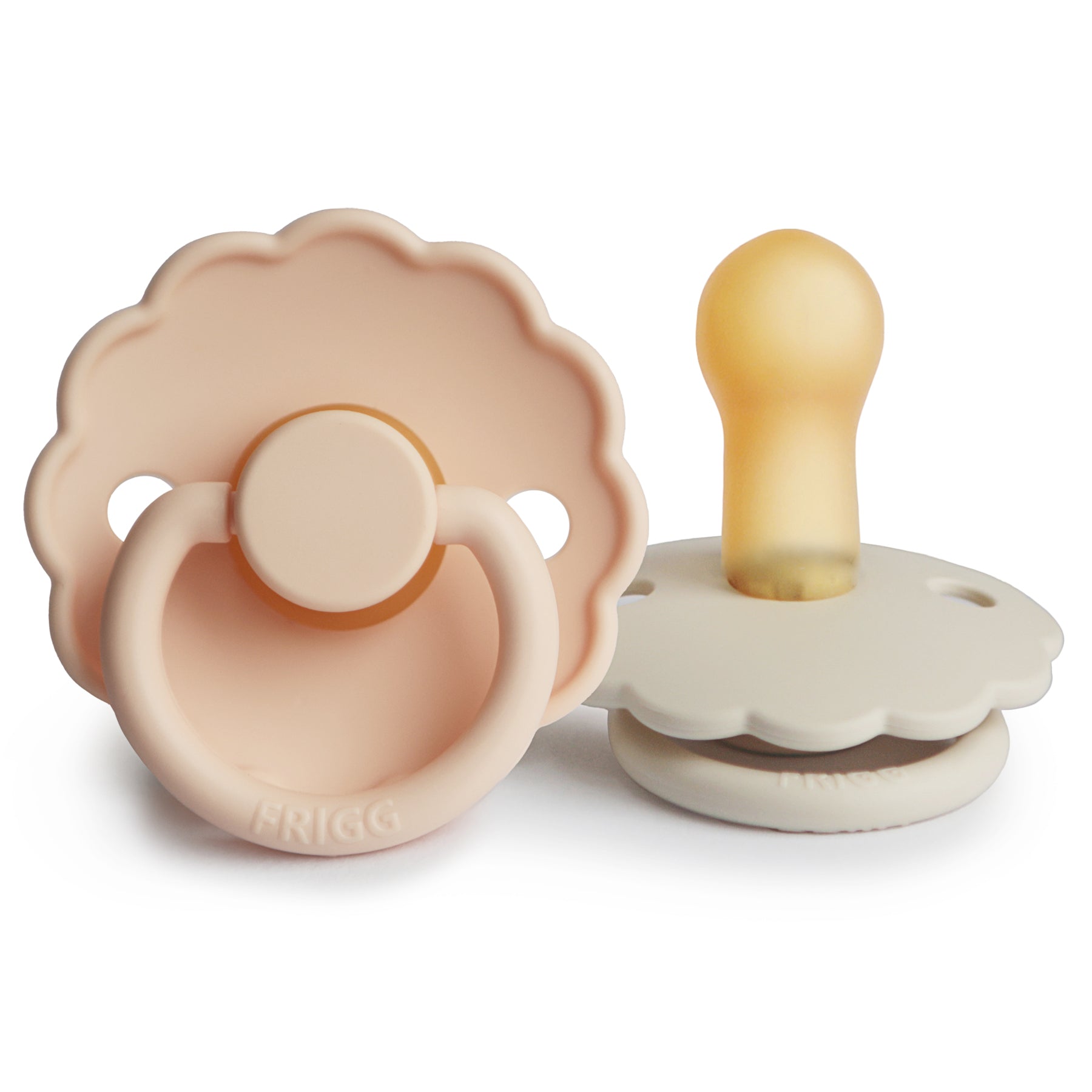 FRIGG Daisy Natural Rubber Pacifier 2 - Pack - Tenth & Pine - FRIGG PACIFIERS - 6 - 18 months - Graphite/Peach Bronze