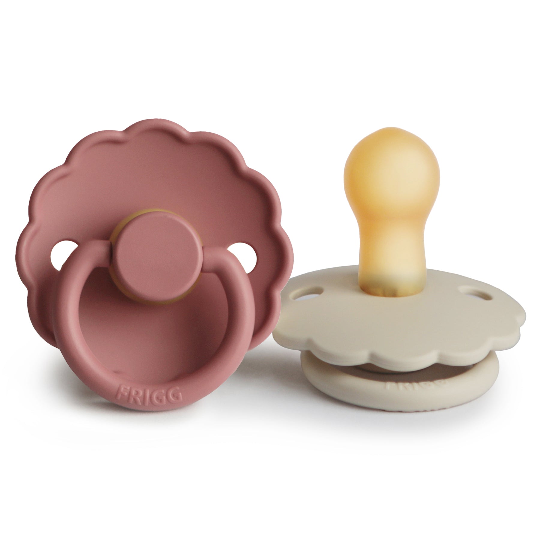FRIGG Daisy Natural Rubber Pacifier 2 - Pack - Tenth & Pine - FRIGG PACIFIERS - 0 - 6 months - Powder Blush/Cream