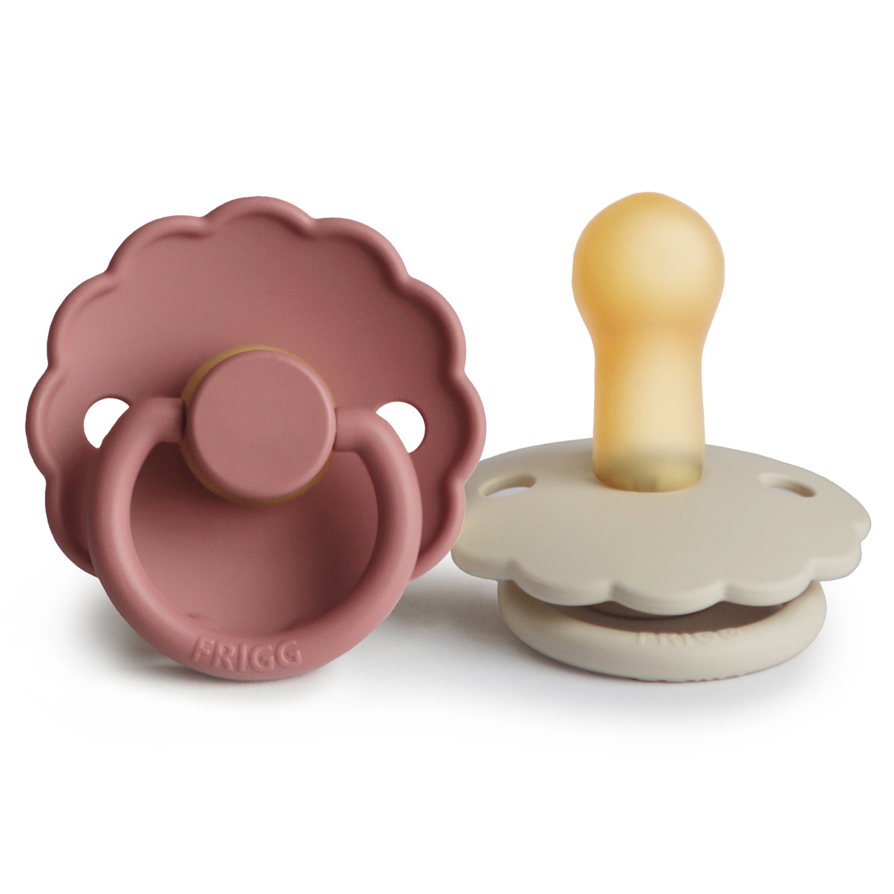 FRIGG Daisy Natural Rubber Pacifier 2 - Pack - Tenth & Pine - FRIGG PACIFIERS - 6 - 18 months - Powder Blush/Cream