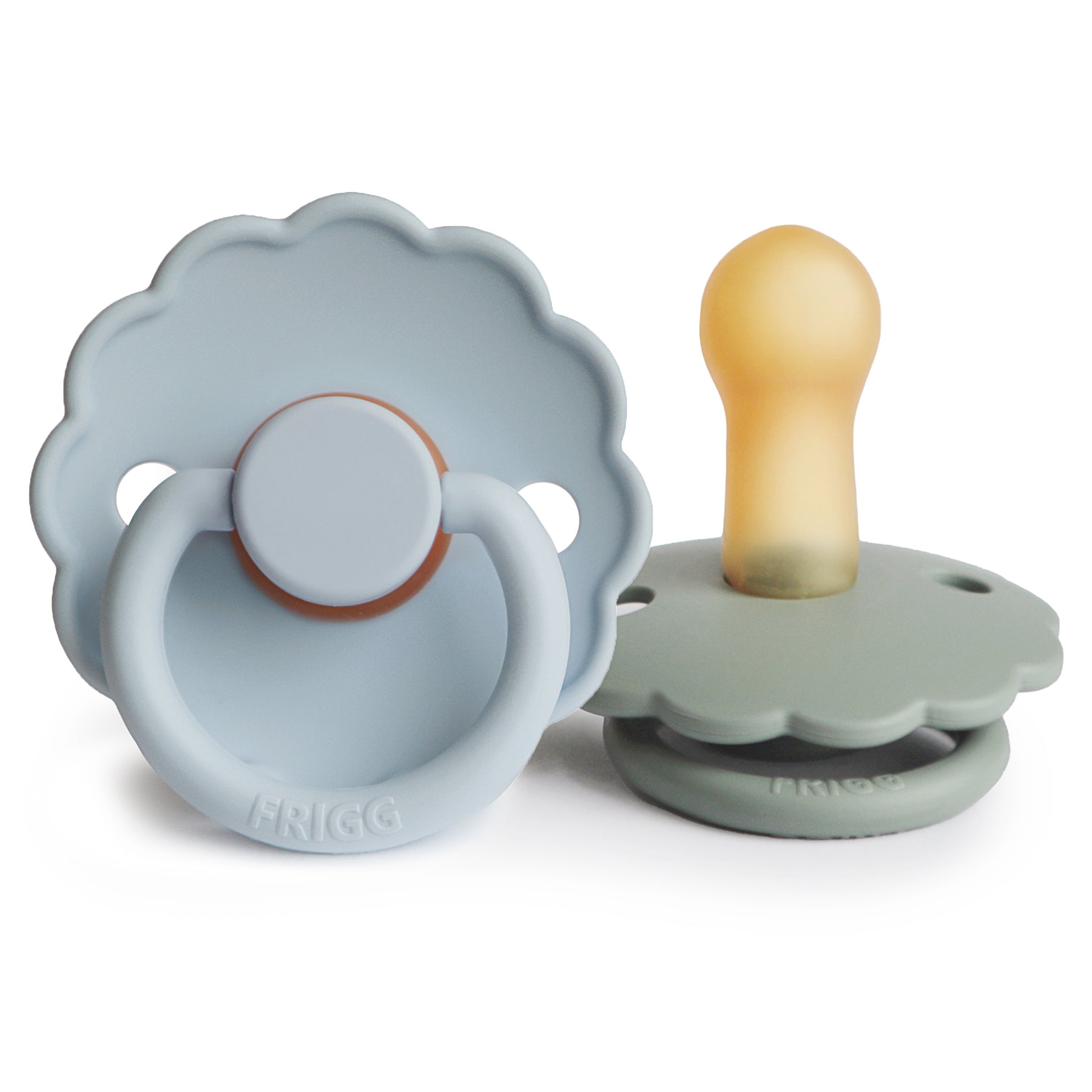 FRIGG Daisy Natural Rubber Pacifier 2 - Pack - Tenth & Pine - FRIGG PACIFIERS - 6 - 18 months - Powder Blue/Sage