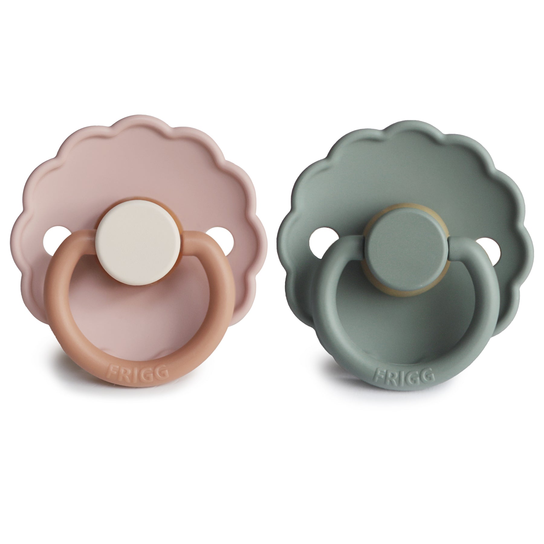 FRIGG Daisy Natural Rubber Pacifier 2 - Pack - Tenth & Pine - FRIGG PACIFIERS - 6 - 18 months - Pink Cream/Poppy